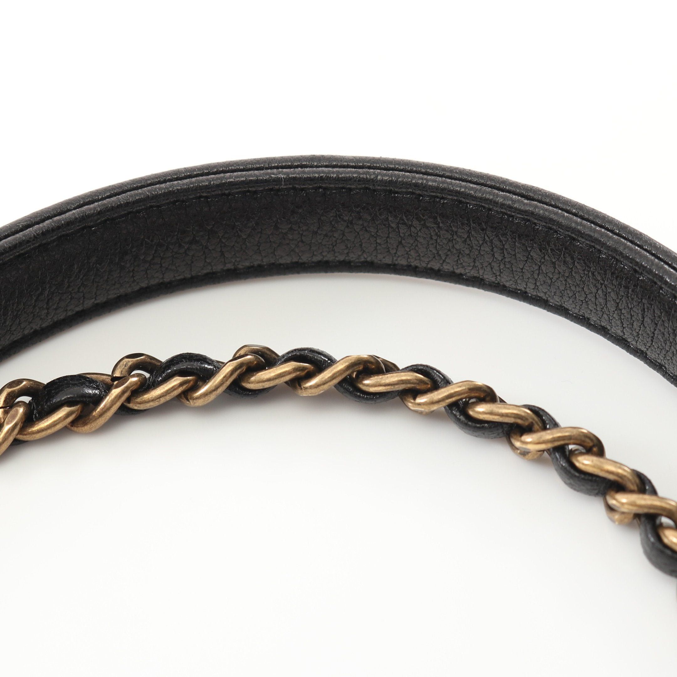 Chanel Chanel Chevron V-Stitch Chain Shoulder Bag Lambskin Black Antique Gold Hardware Size ONE SIZE - 7 Thumbnail