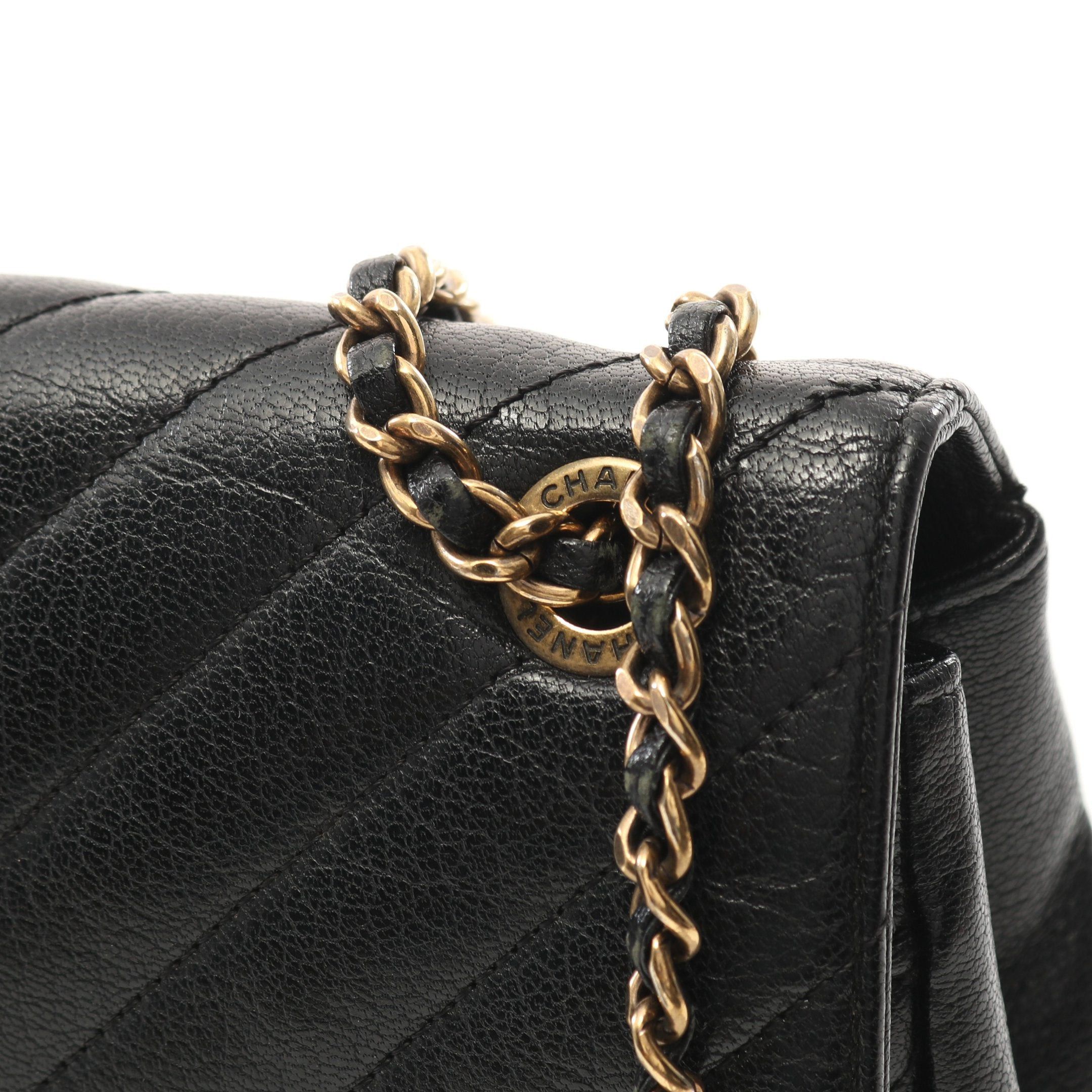 Chanel Chanel Coco Mark Quilting Flap Bag Chain Shoulder Leather Black Antique Gold Hardware Size ONE SIZE - 7 Thumbnail