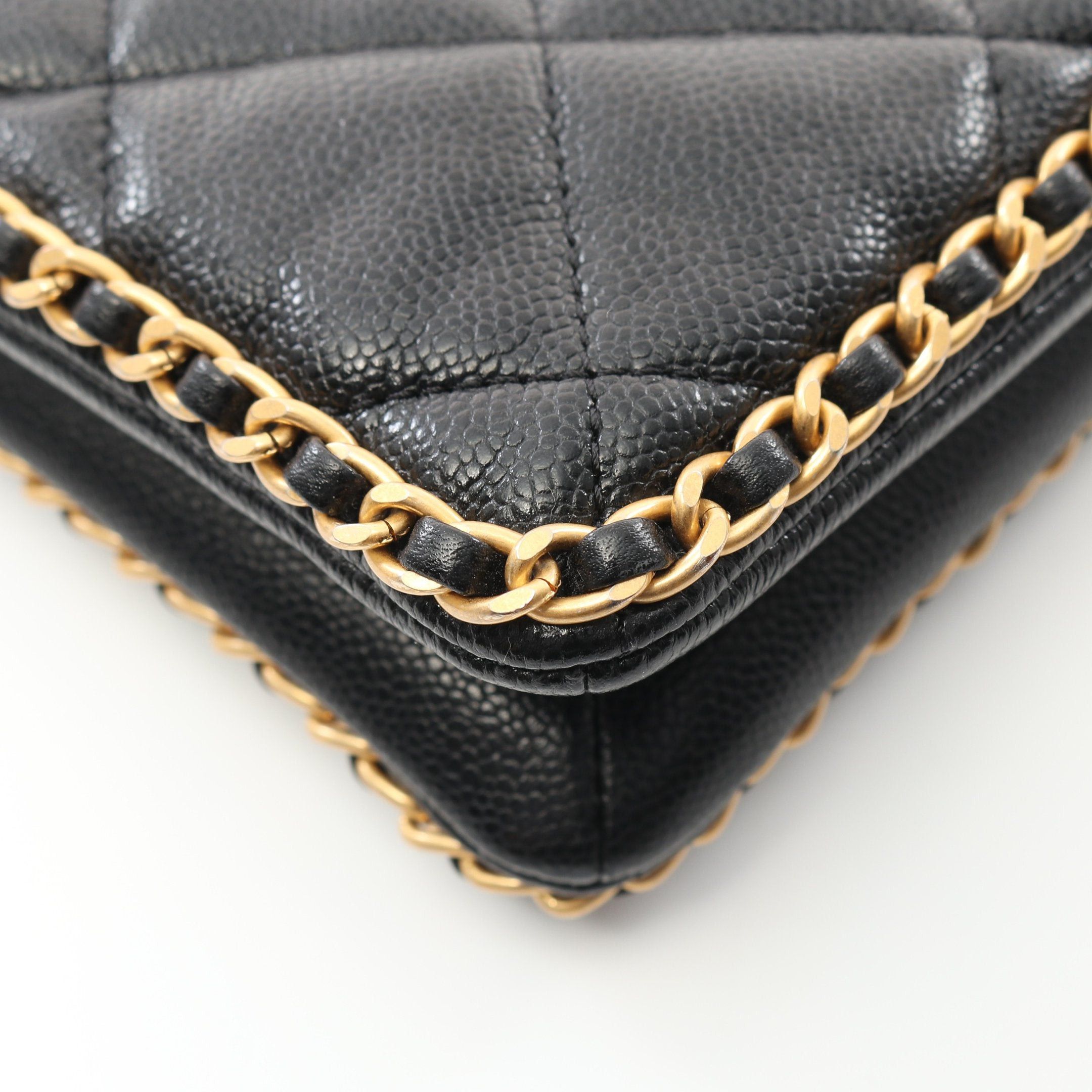Chanel Chanel Small Shopping Bag Matelasse Chain Shoulder Caviar Skin Black Gold Hardware Size ONE SIZE - 6 Thumbnail