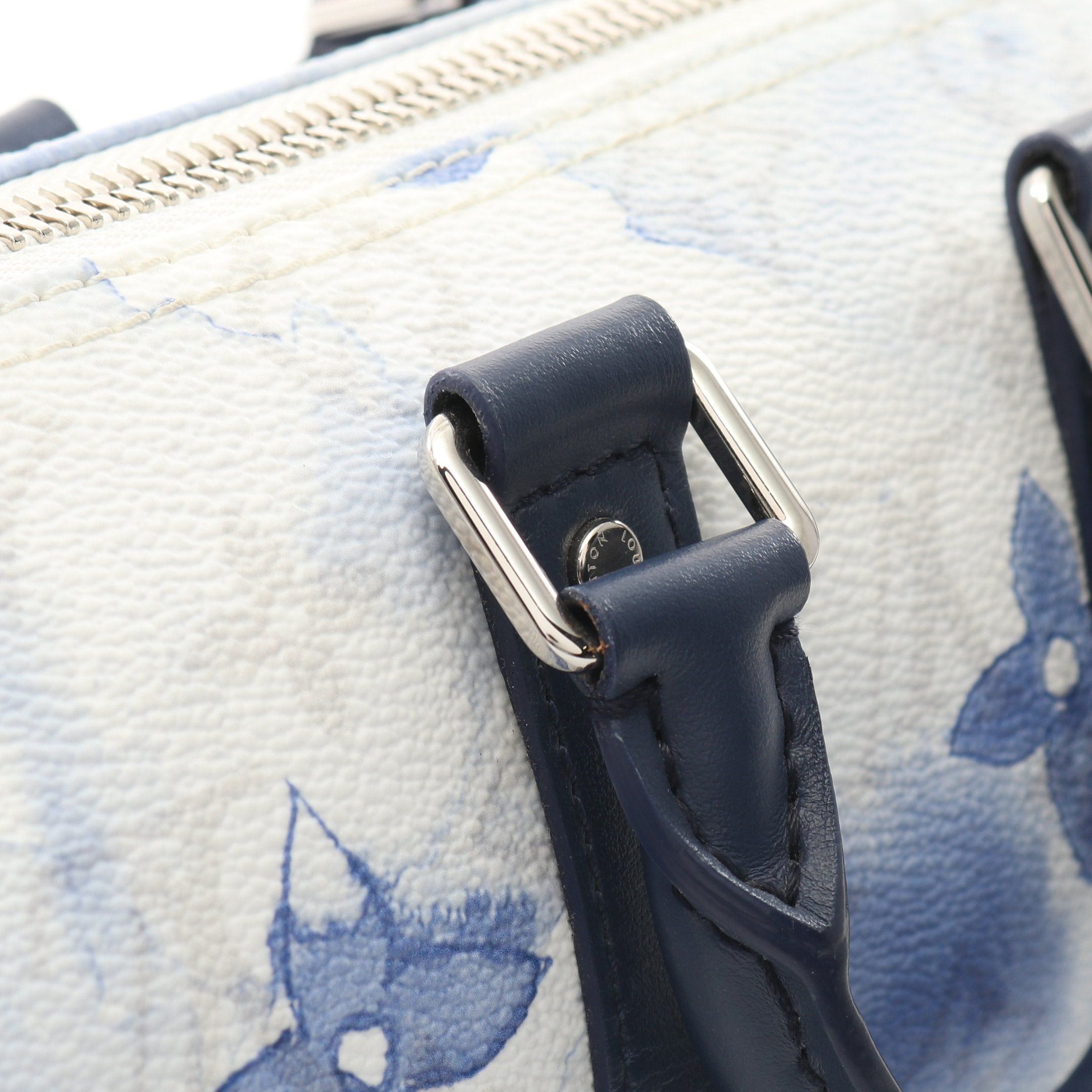 Louis Vuitton Louis Vuitton Keepall Xs Monogram Watercolor Handbag Leather White Navy Multicolor Size ONE SIZE - 9 Thumbnail