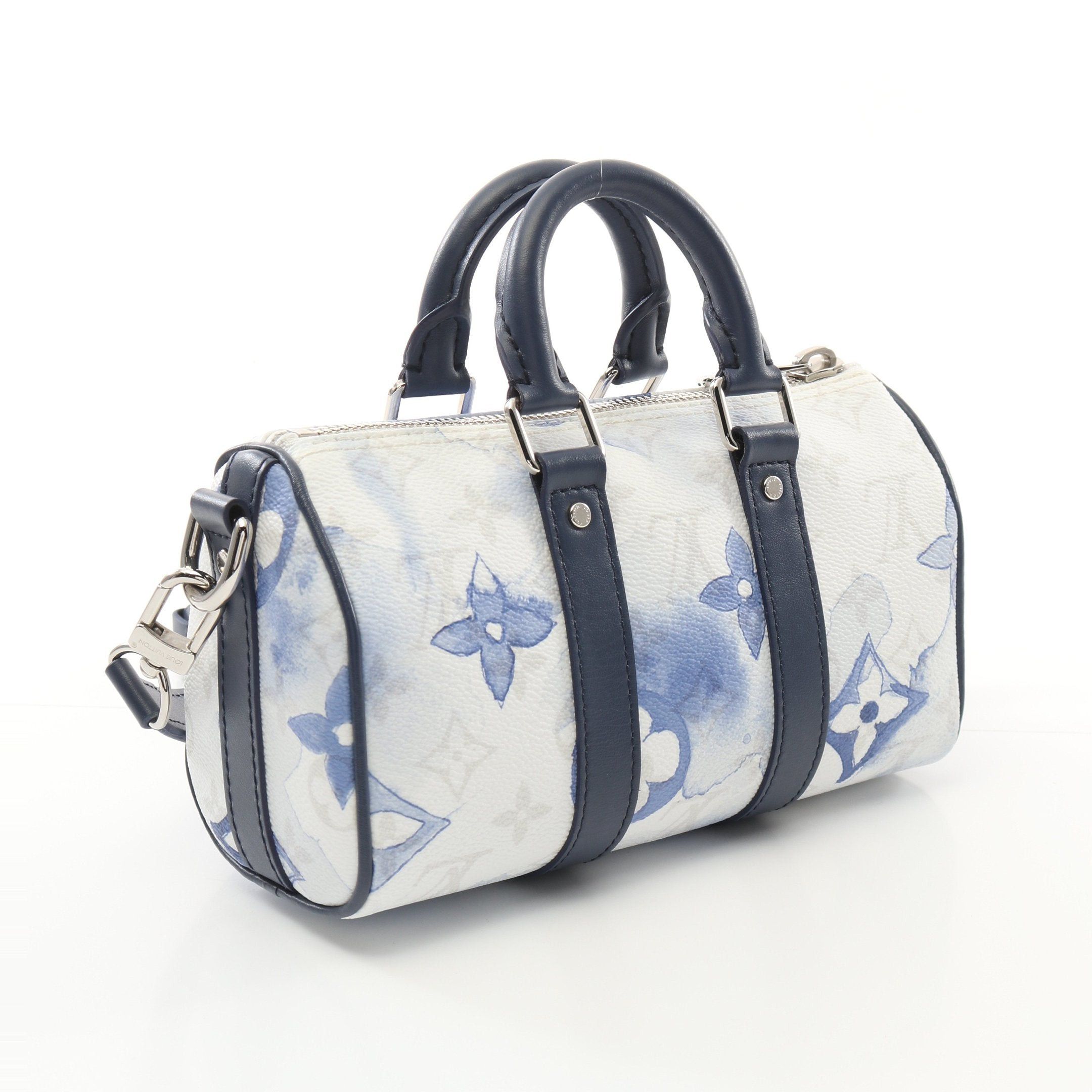 Louis Vuitton Louis Vuitton Keepall Xs Monogram Watercolor Handbag Leather White Navy Multicolor Size ONE SIZE - 2 Thumbnail