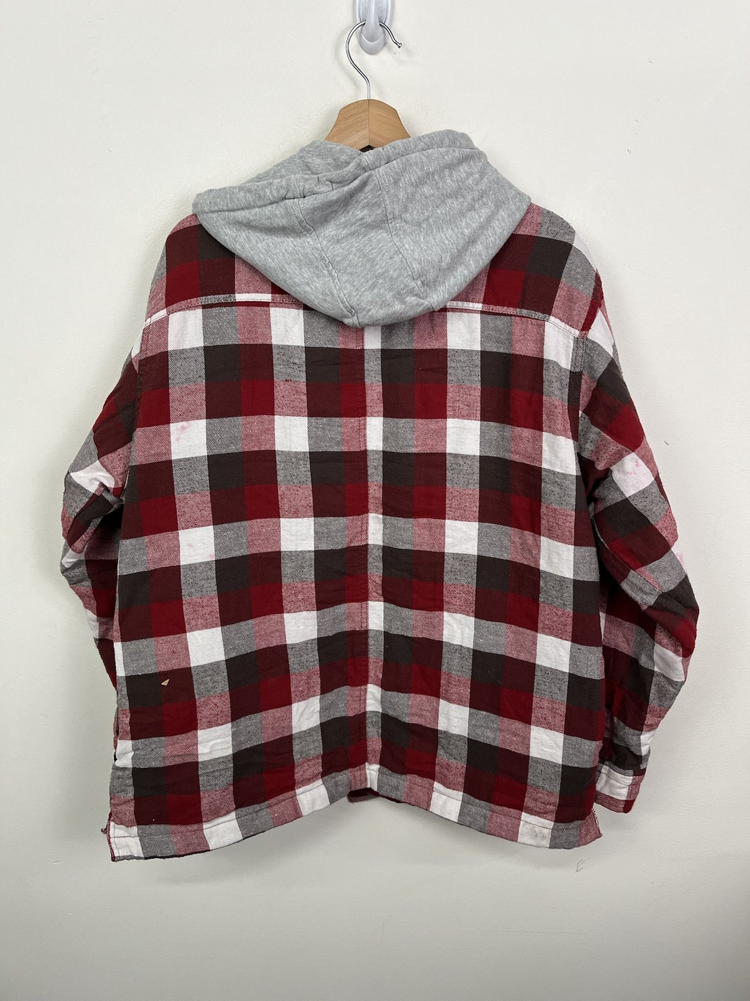 Flannel × Vintage Vintage 1990s Hooded Flannel Quilted Zip Up Flannel Shirt Size L Size US L / EU 52-54 / 3 - 3 Thumbnail