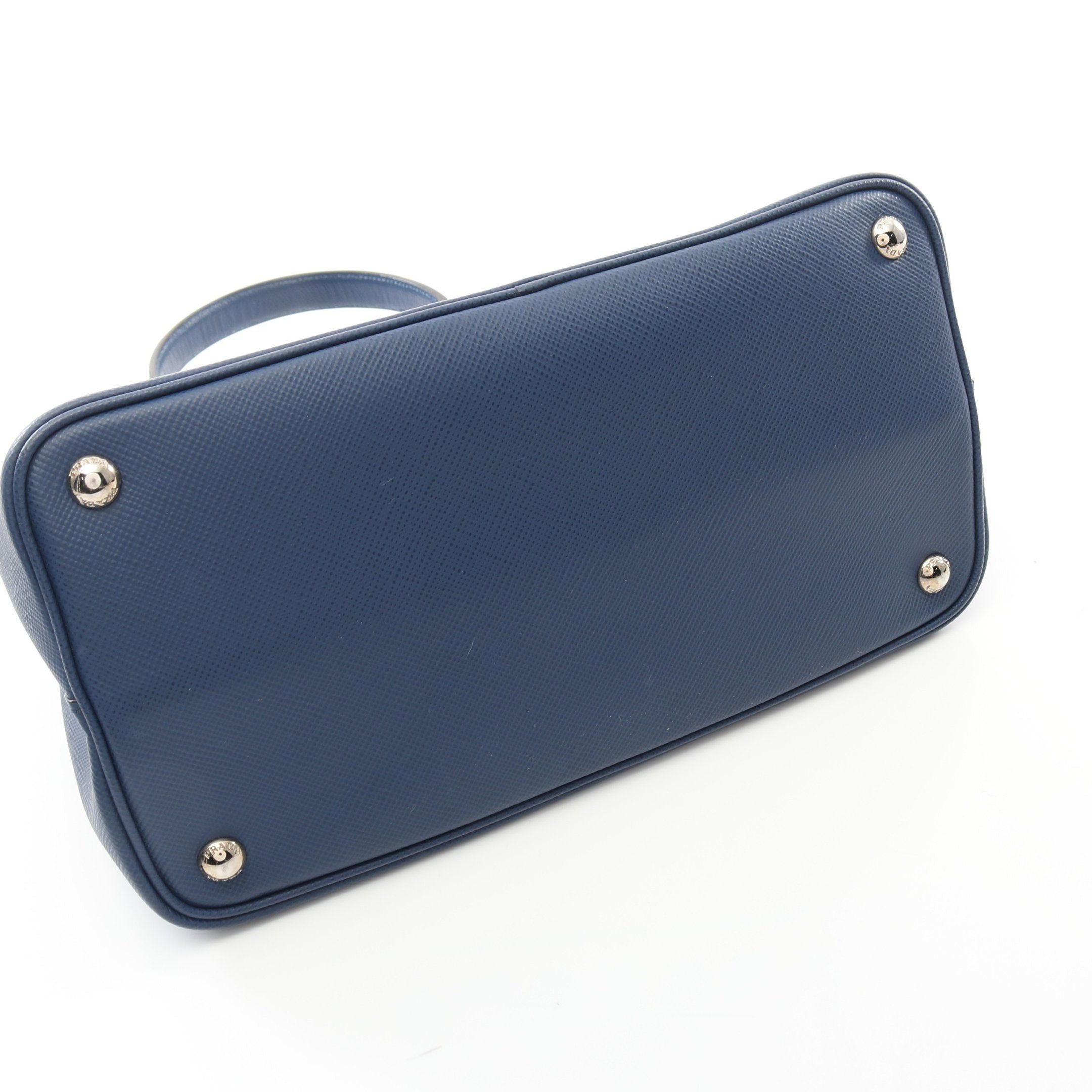 Prada Prada Saffiano Cuir Handbag Leather Navy Size ONE SIZE - 7 Thumbnail