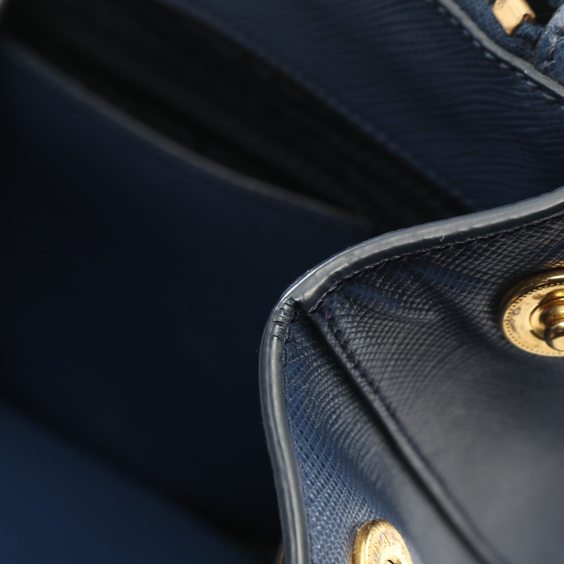 Prada Prada Saffiano Lux Galleria Handbag Leather Blue Size ONE SIZE - 7 Thumbnail