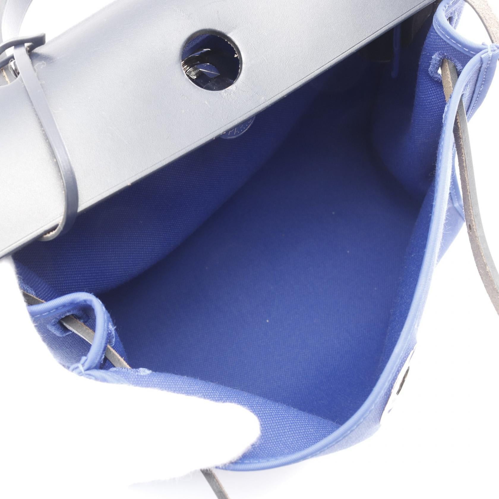 Hermes Hermes Herbag Zip Pm Blue Billiards Saphir Handbag Toile Military Vache Hunter Navy Silver Hardware D Stamp Size ONE SIZE - 3 Thumbnail