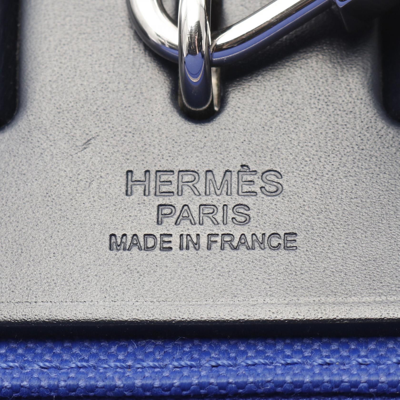 Hermes Hermes Herbag Zip Pm Blue Billiards Saphir Handbag Toile Military Vache Hunter Navy Silver Hardware D Stamp Size ONE SIZE - 4 Thumbnail