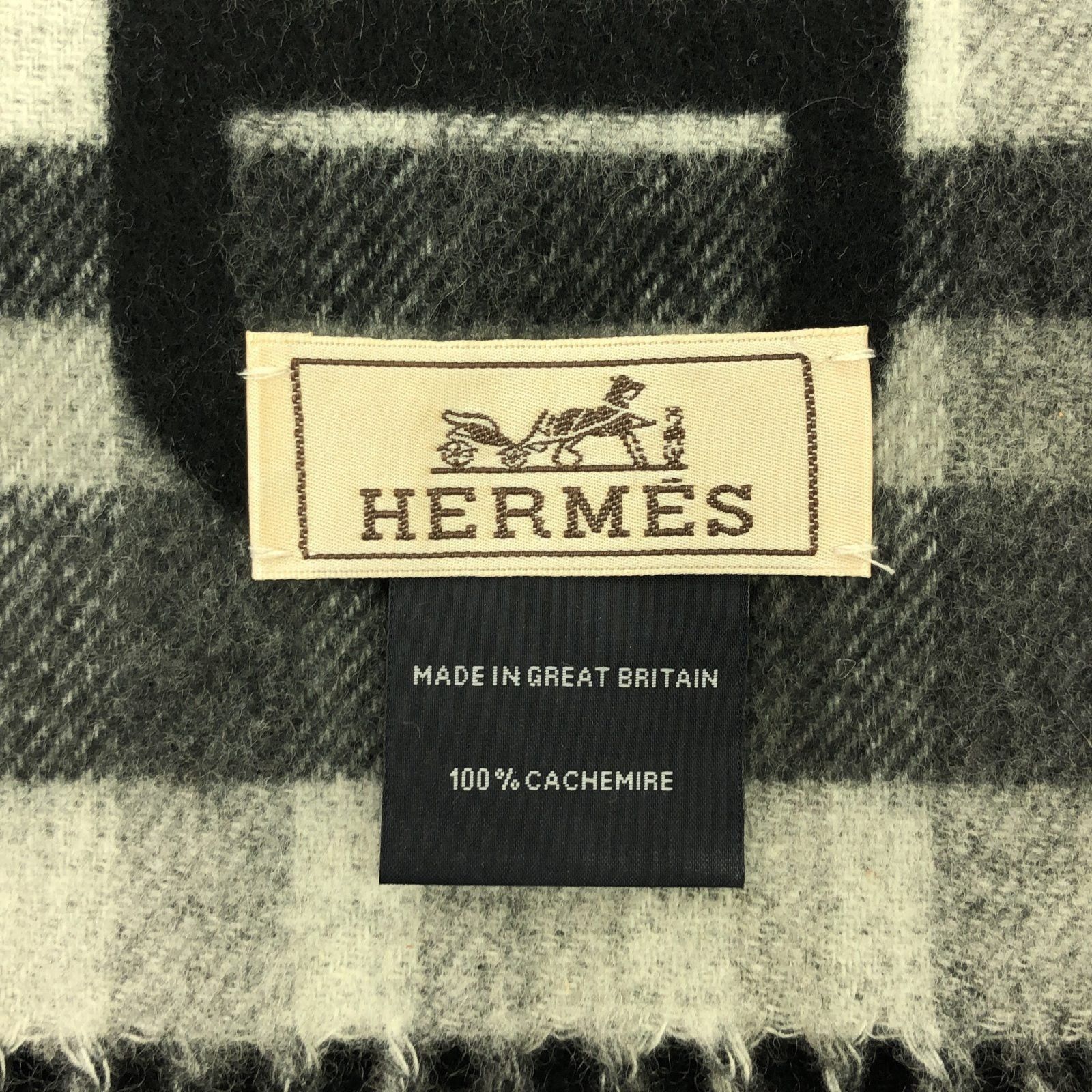 Hermes Hermes Cashmere Scarf Tartan Maillon Black Size ONE SIZE - 4 Thumbnail
