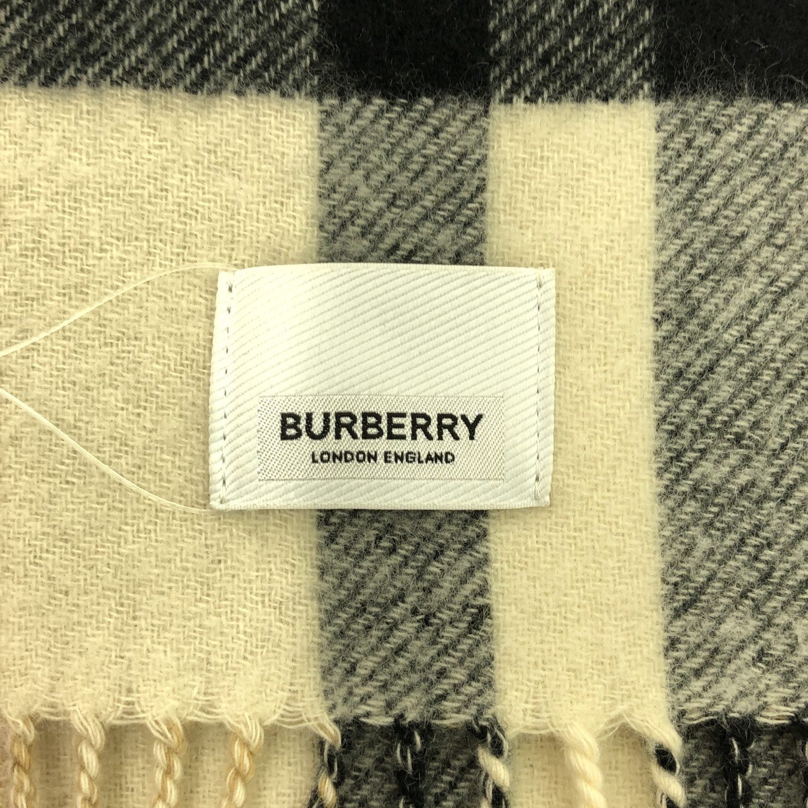 Burberry Burberry Construct Check Scarf Cashmere Beige Size ONE SIZE - 4 Thumbnail