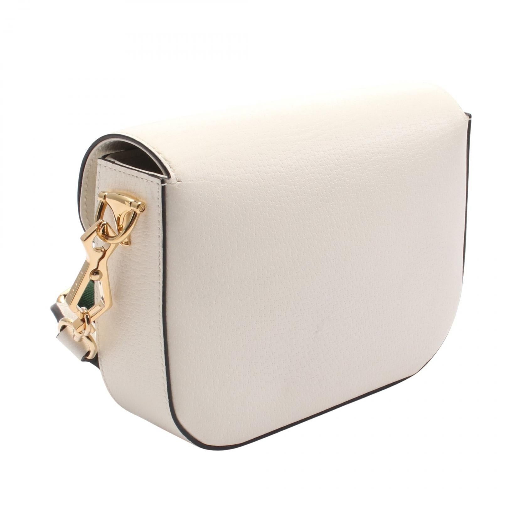 Gucci Gucci Gucci * Adidas Horsebit 1955 Shoulder Bag Leather White Black Size ONE SIZE - 2 Thumbnail