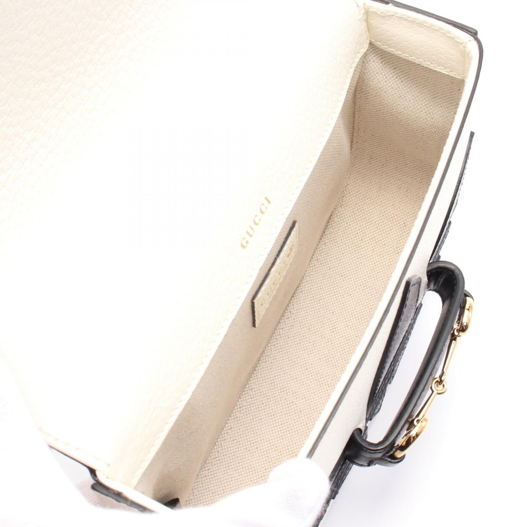 Gucci Gucci Gucci * Adidas Horsebit 1955 Shoulder Bag Leather White Black Size ONE SIZE - 3 Thumbnail