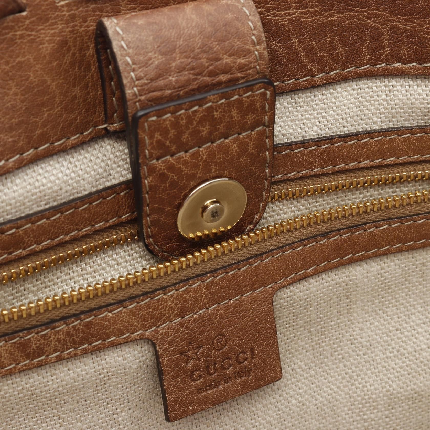 Gucci Gucci Shoulder Bag Tote Leather Brown Bamboo Tassel Size ONE SIZE - 10 Thumbnail