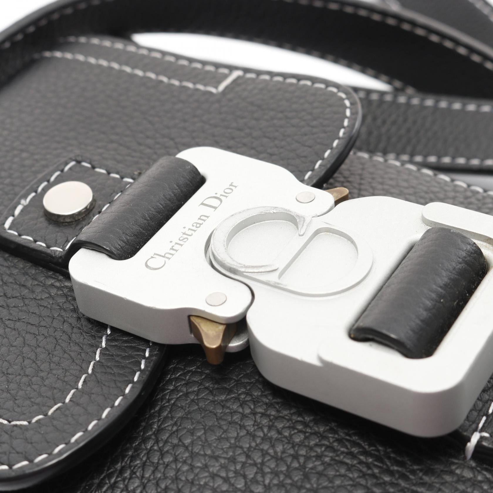 Dior Dior Saddle Vertical Pouch Shoulder Bag Leather Black Size ONE SIZE - 9 Thumbnail