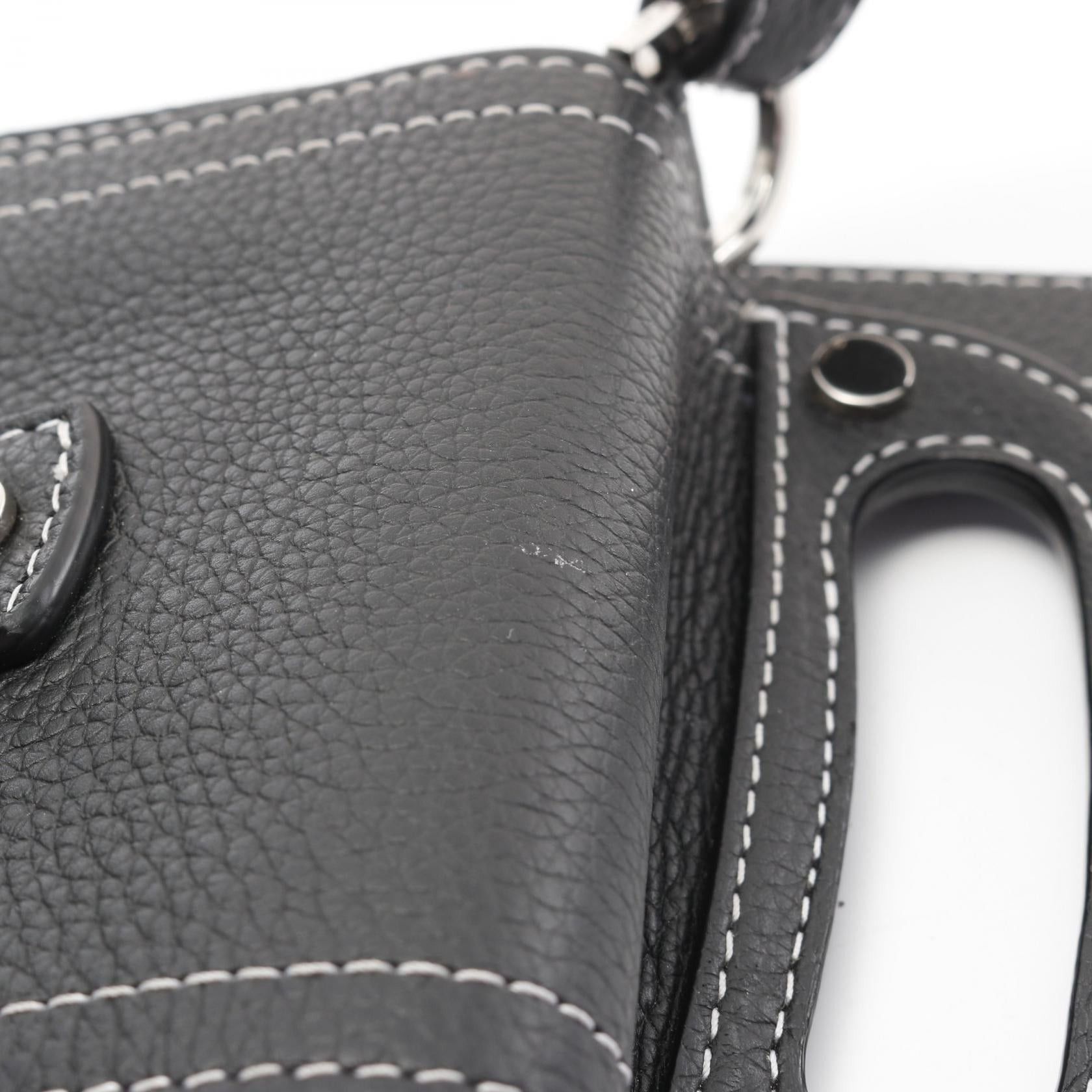 Dior Dior Saddle Vertical Pouch Shoulder Bag Leather Black Size ONE SIZE - 10 Thumbnail