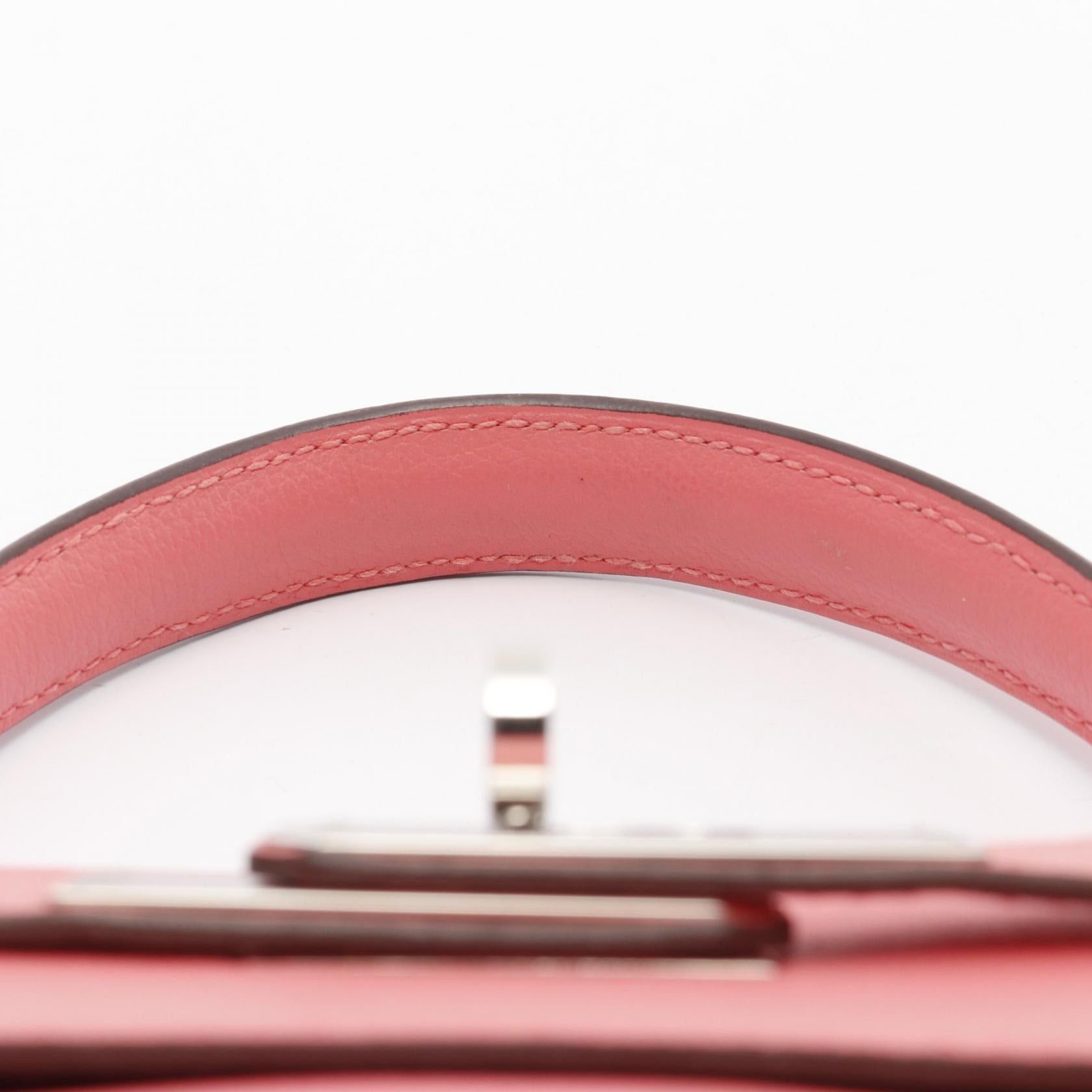 Hermes Hermes Kelly28 Verso Rose Eté Rouge Exotic Handbag Evercolor Pink Red Silver Hardware Inner Stitch Y Stamp Size ONE SIZE - 13 Thumbnail