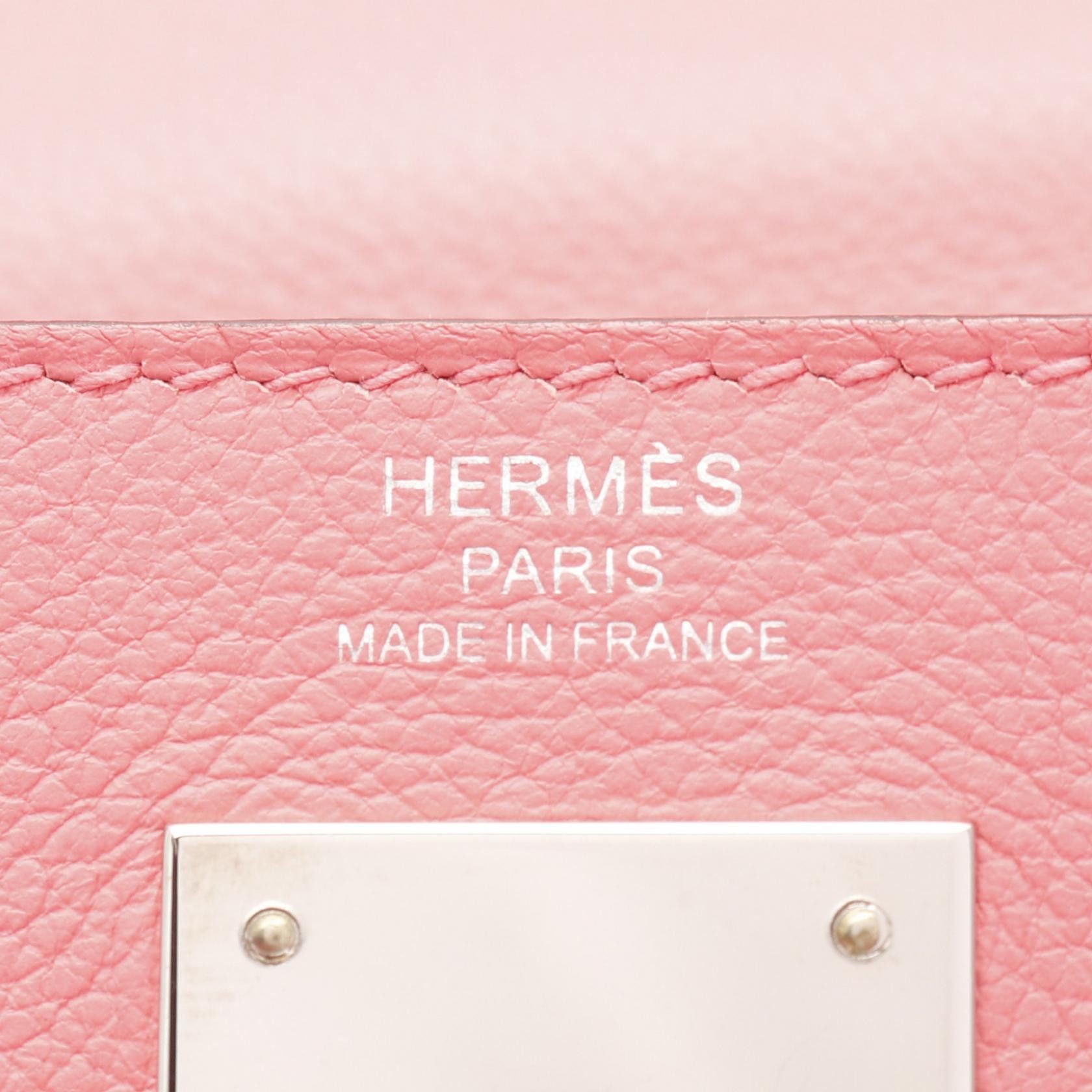 Hermes Hermes Kelly28 Verso Rose Eté Rouge Exotic Handbag Evercolor Pink Red Silver Hardware Inner Stitch Y Stamp Size ONE SIZE - 4 Thumbnail