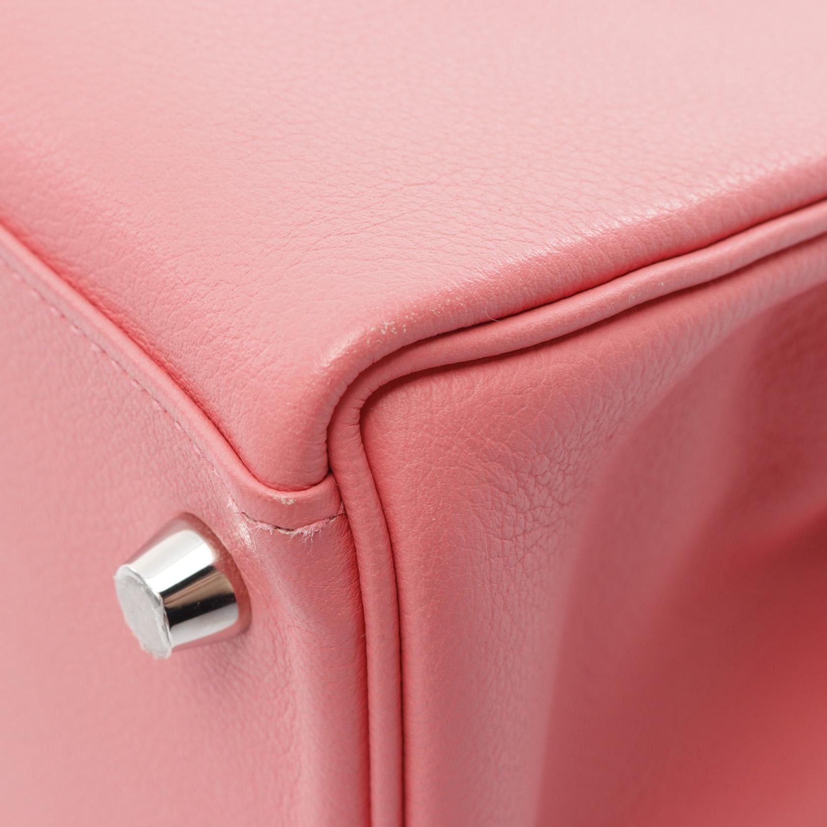 Hermes Hermes Kelly28 Verso Rose Eté Rouge Exotic Handbag Evercolor Pink Red Silver Hardware Inner Stitch Y Stamp Size ONE SIZE - 8 Thumbnail