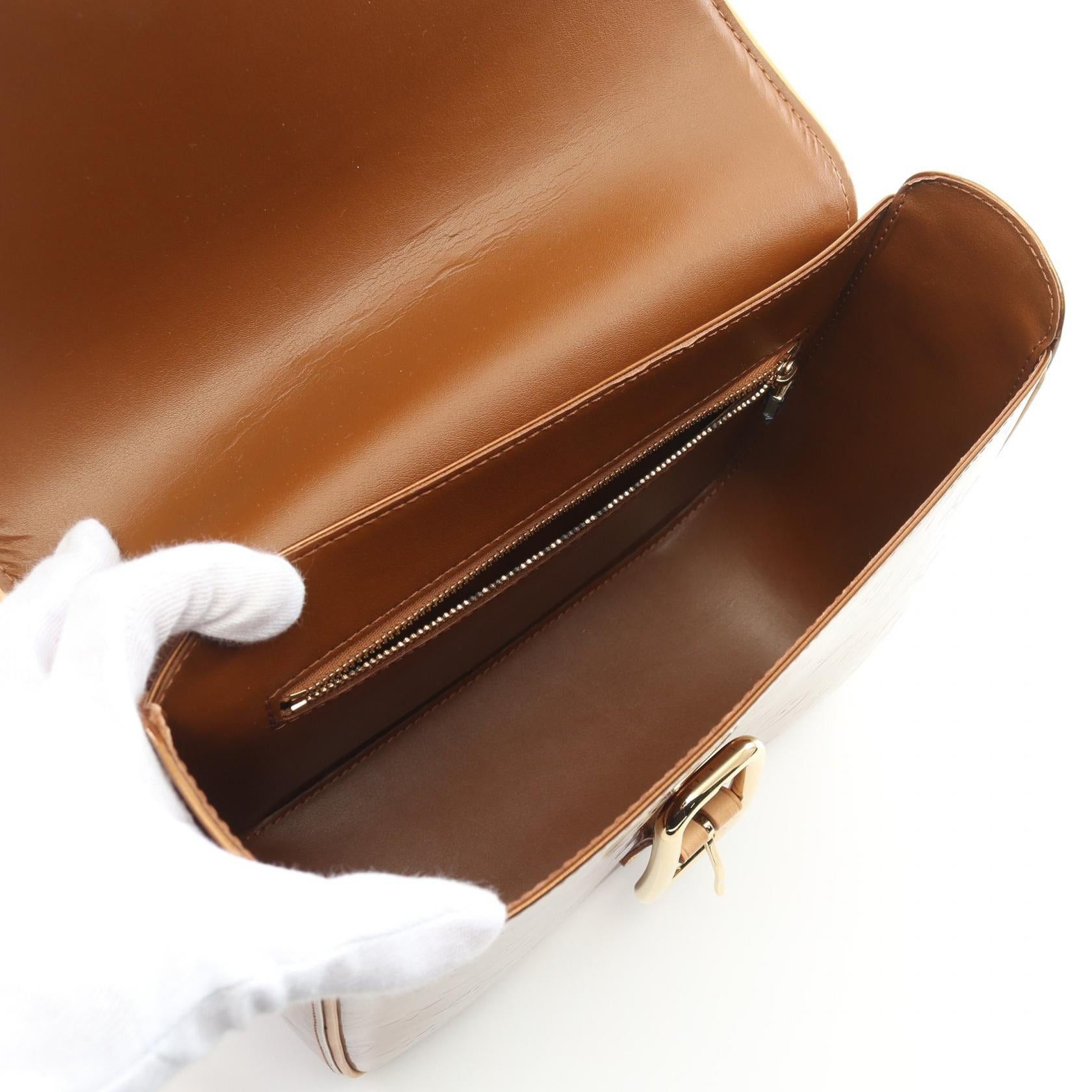 Louis Vuitton Louis Vuitton Christie Gm Monogram Vernis Shoulder Bag Leather Brown Size ONE SIZE - 3 Thumbnail