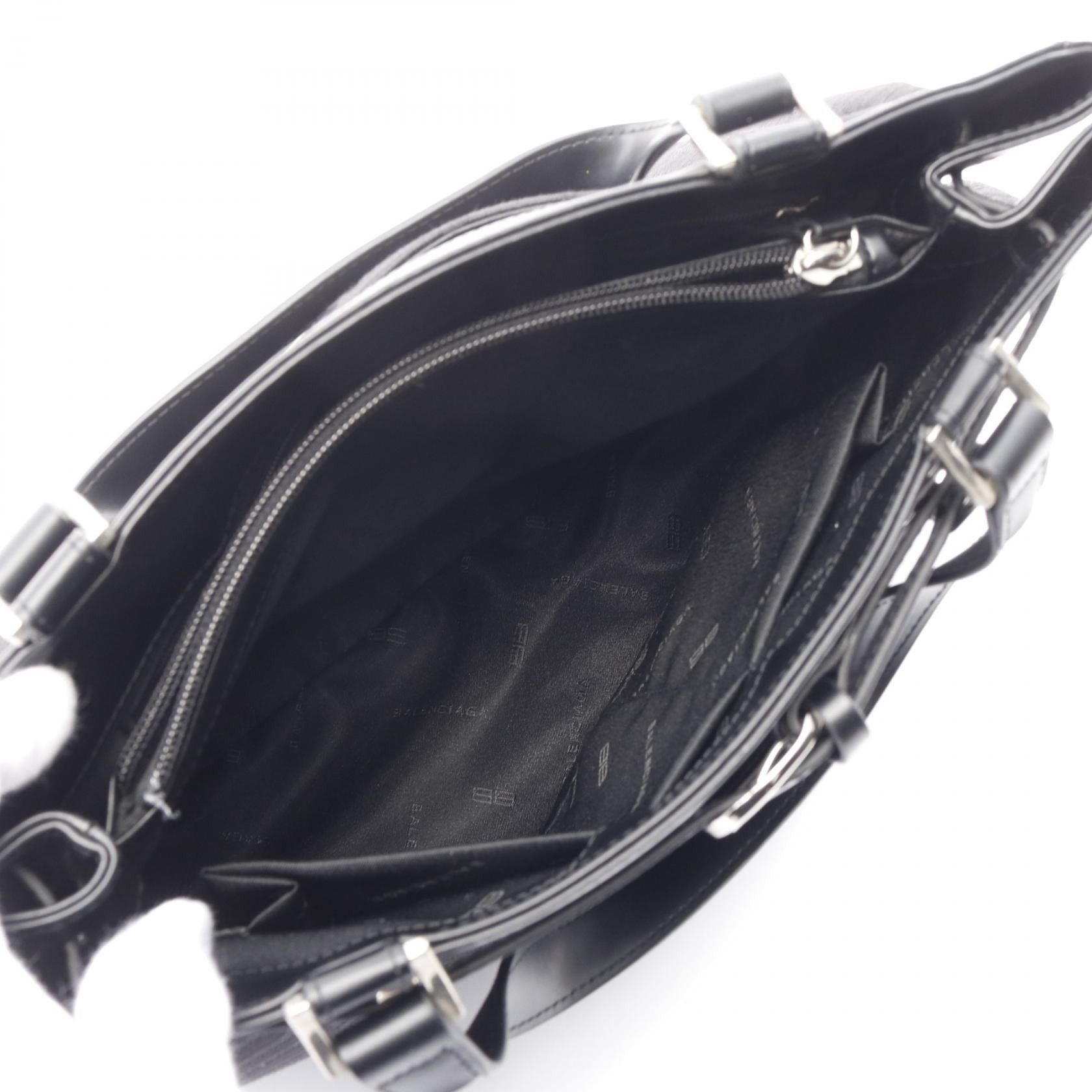 Balenciaga Balenciaga Bb Pattern Handbag Tote Bag Canvas Leather Black Size ONE SIZE - 4 Thumbnail