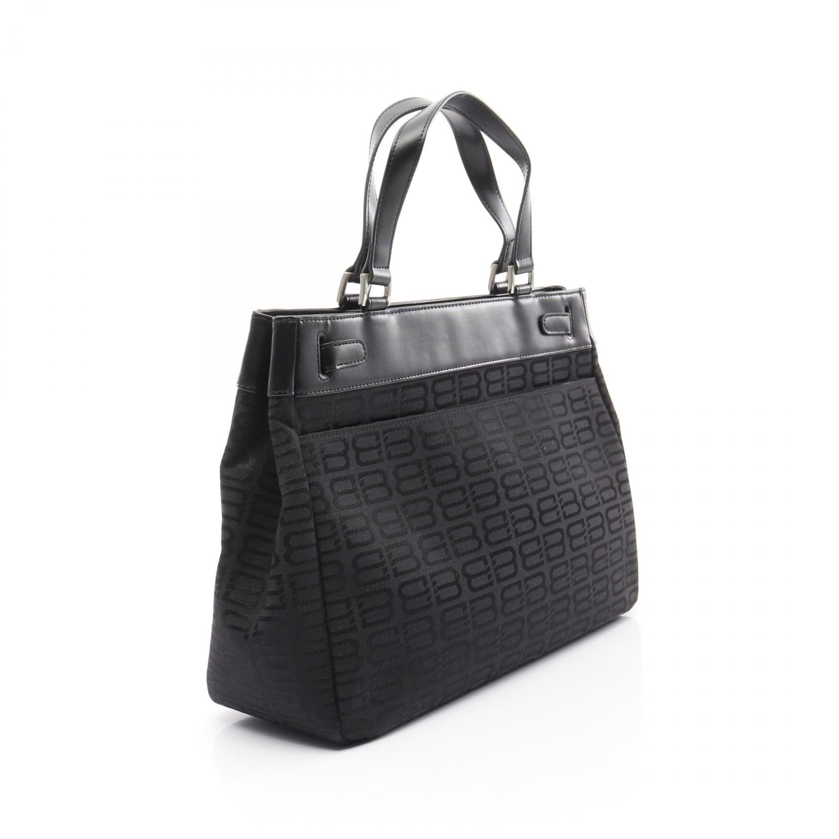 Balenciaga Balenciaga Bb Pattern Handbag Tote Bag Canvas Leather Black Size ONE SIZE - 2 Thumbnail