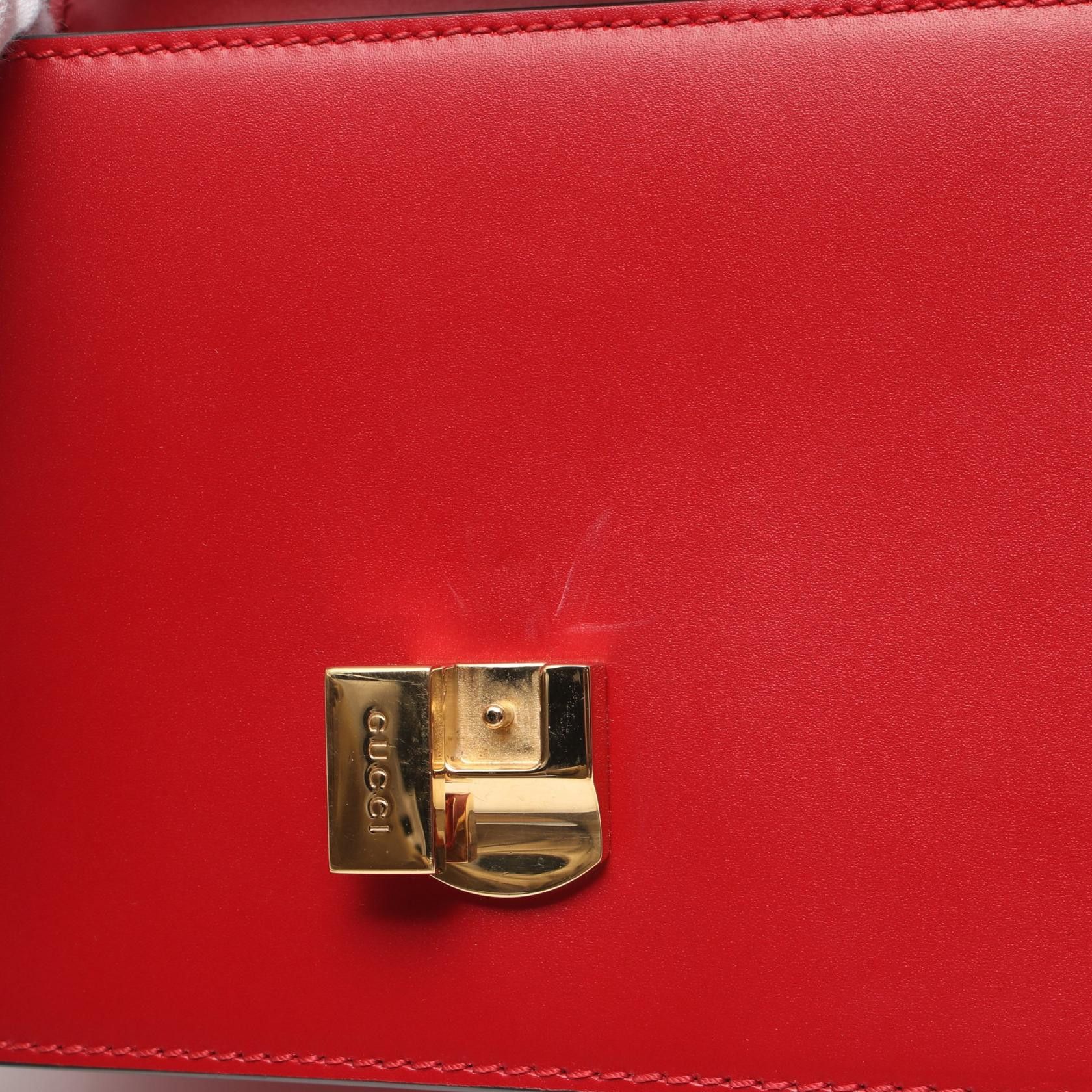 Gucci Gucci Sylvie Sherry Line Handbag Leather Red Multicolor Size ONE SIZE - 8 Thumbnail