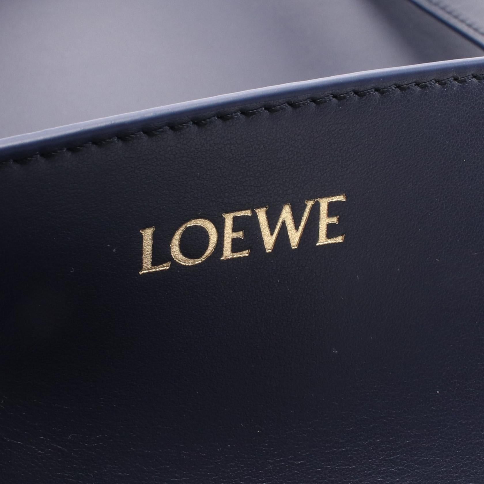 Loewe Loewe Puzzle Fold Tote Large Handbag Bag Leather Navy Size ONE SIZE - 4 Thumbnail