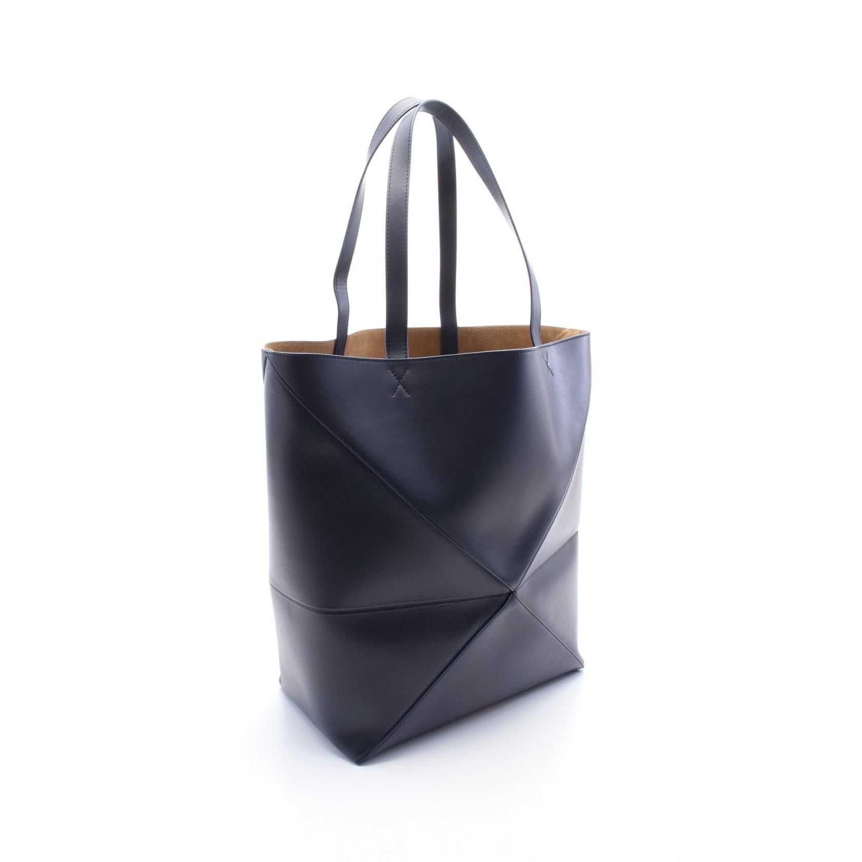 Loewe Loewe Puzzle Fold Tote Large Handbag Bag Leather Navy Size ONE SIZE - 2 Thumbnail
