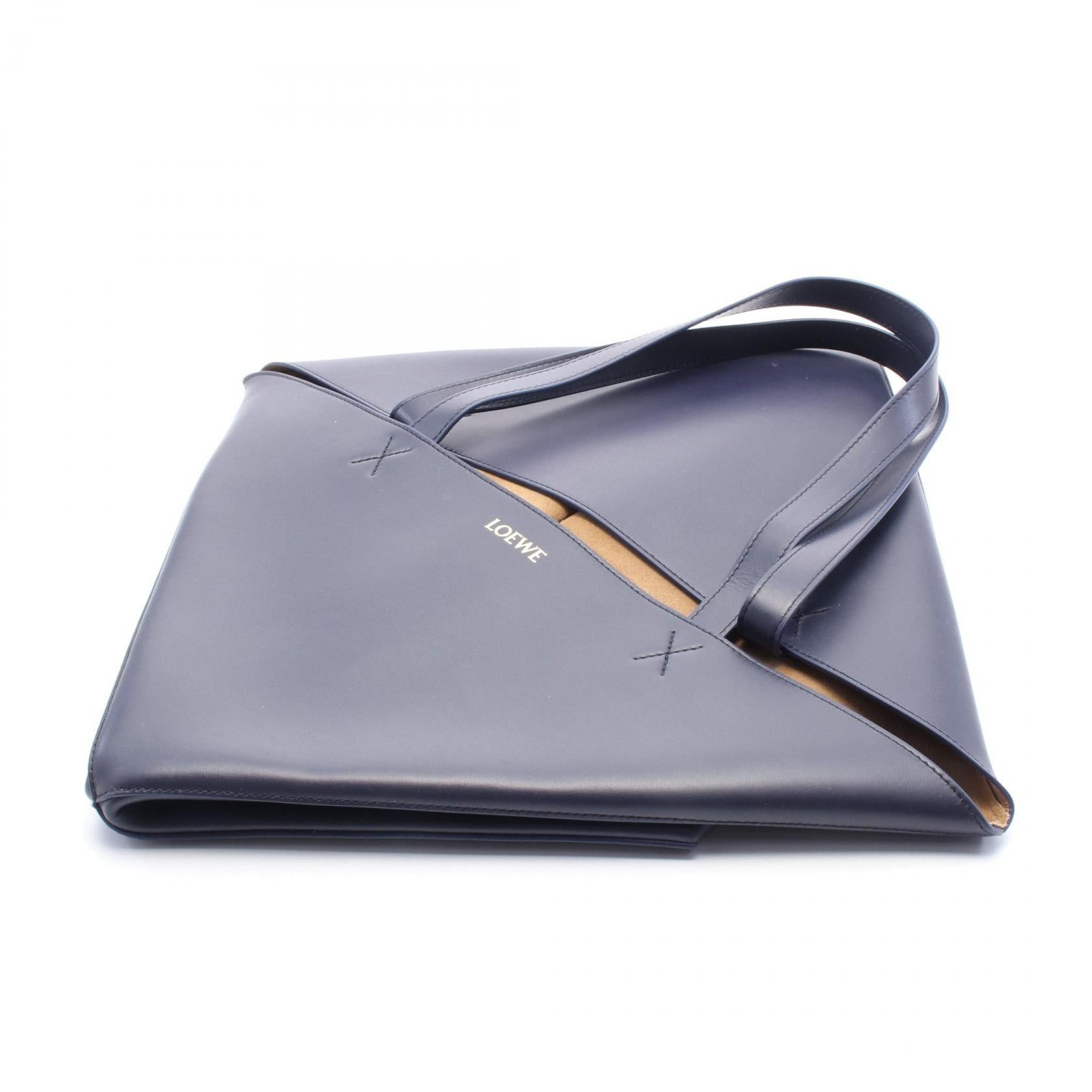 Loewe Loewe Puzzle Fold Tote Large Handbag Bag Leather Navy Size ONE SIZE - 5 Thumbnail