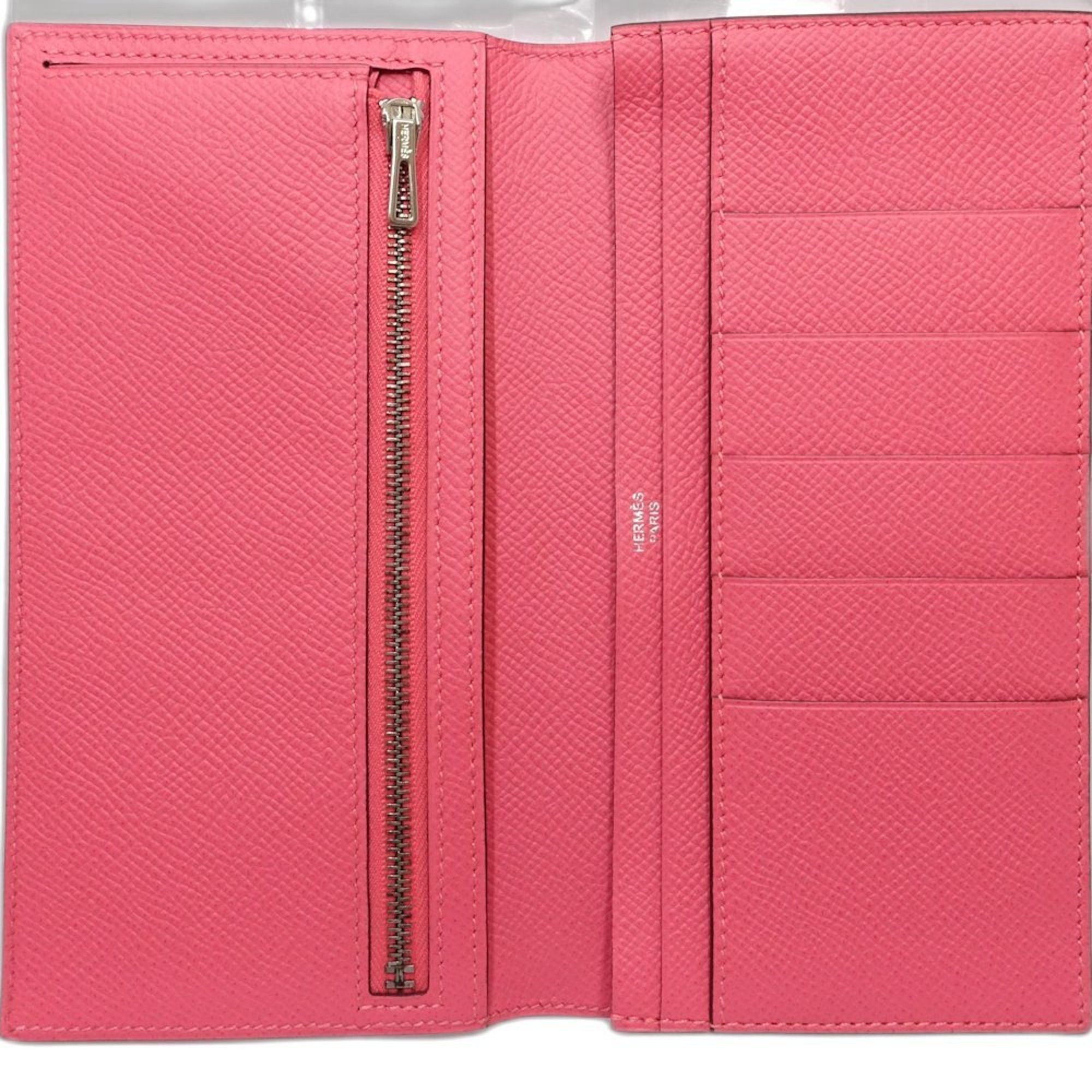 Hermes Hermes Long Wallet Bearn Soufflet C Stamped Epsom Leather Pink 181207 Size ONE SIZE - 5 Thumbnail