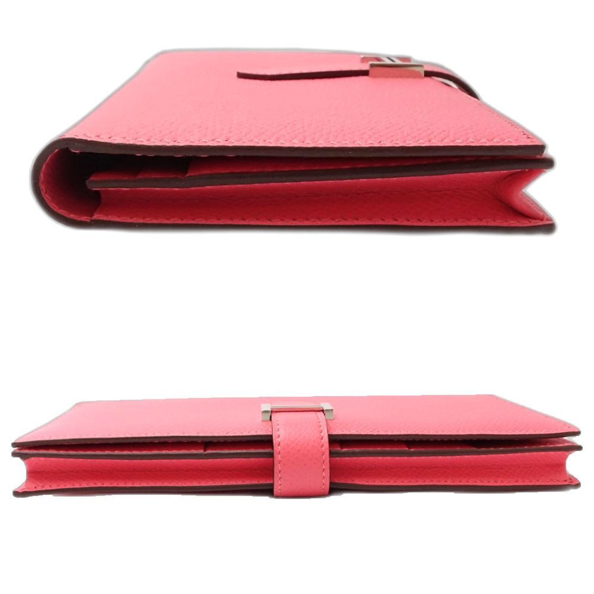 Hermes Hermes Long Wallet Bearn Soufflet C Stamped Epsom Leather Pink 181207 Size ONE SIZE - 3 Thumbnail