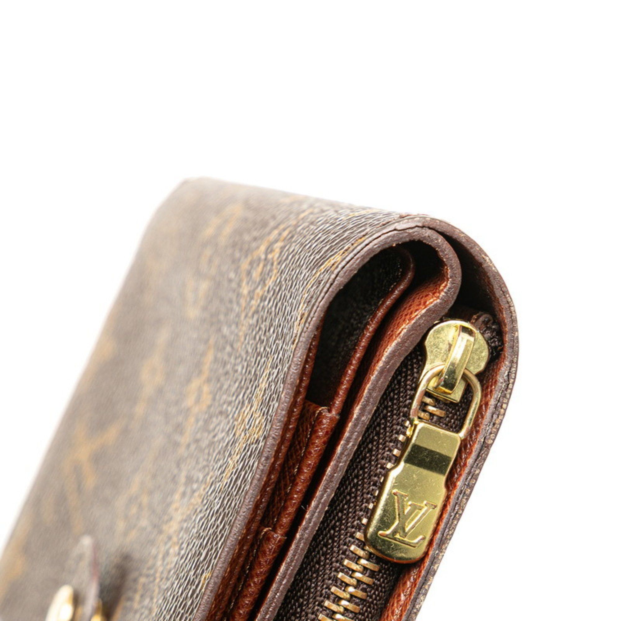 Louis Vuitton Louis Vuitton Monogram Porte Papier Bi-fold Wallet M61207 Brown PVC Leather Women's LOUIS VUITTON Size ONE SIZE - 5 Thumbnail