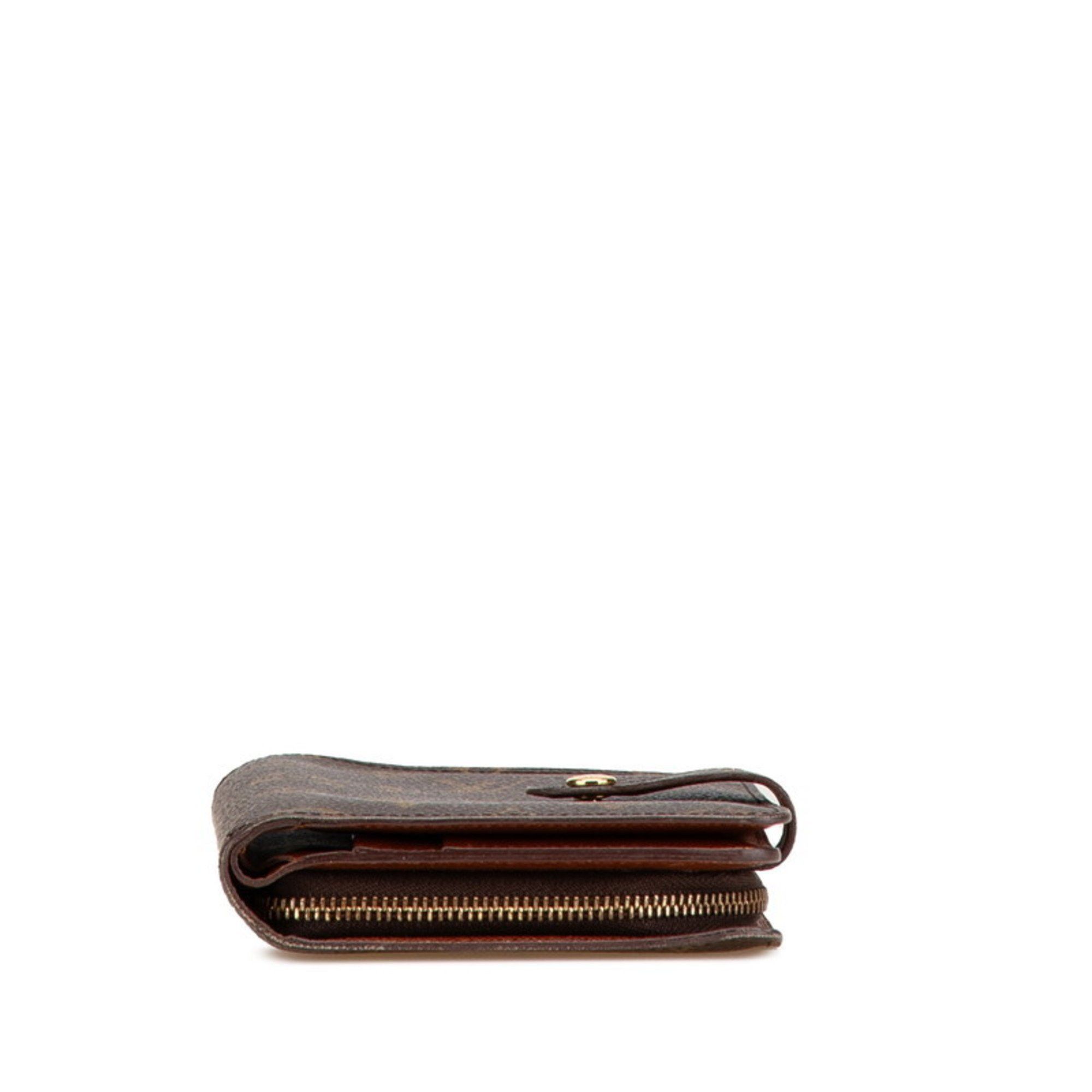 Louis Vuitton Louis Vuitton Monogram Porte Papier Bi-fold Wallet M61207 Brown PVC Leather Women's LOUIS VUITTON Size ONE SIZE - 3 Thumbnail