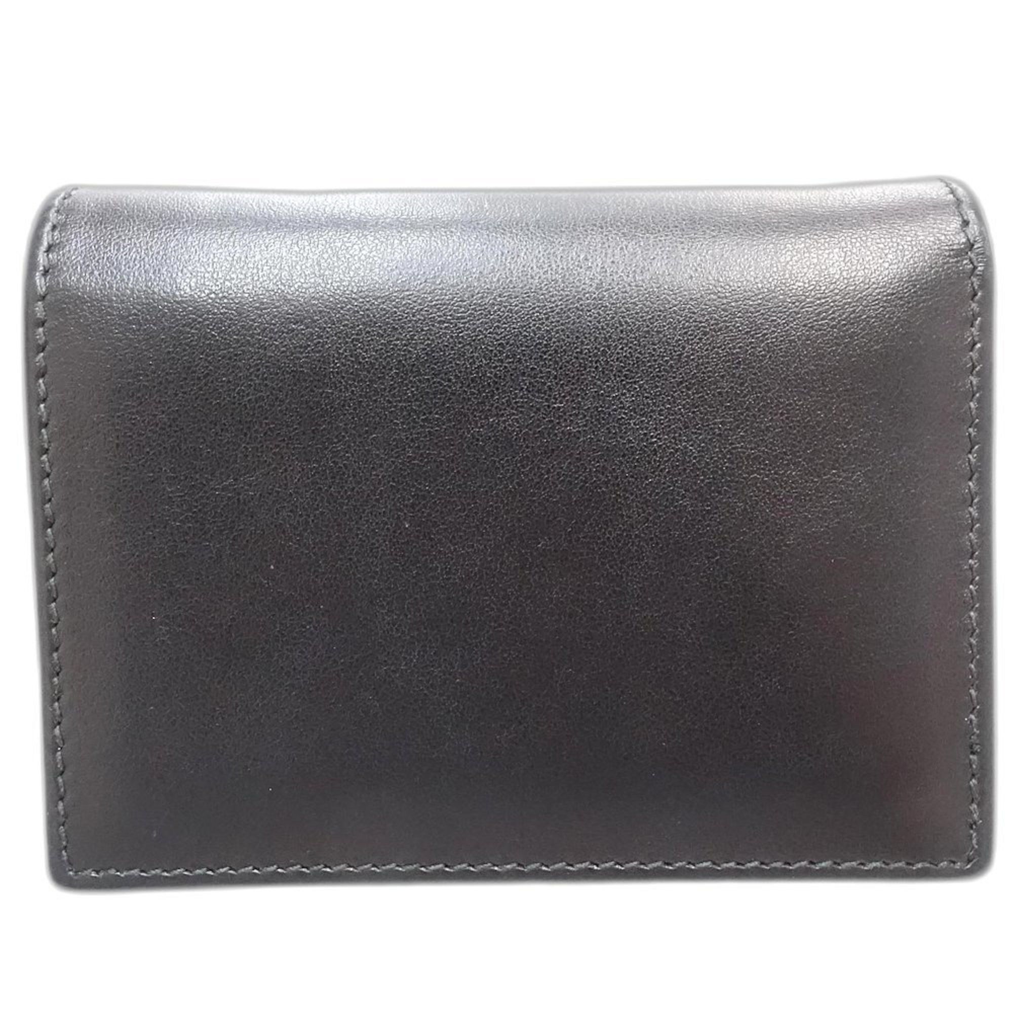 Salvatore Ferragamo Salvatore Ferragamo Bi-fold Wallet JP-22-D570 Multi-Stud Compact Leather Black 181242 Size ONE SIZE - 3 Thumbnail