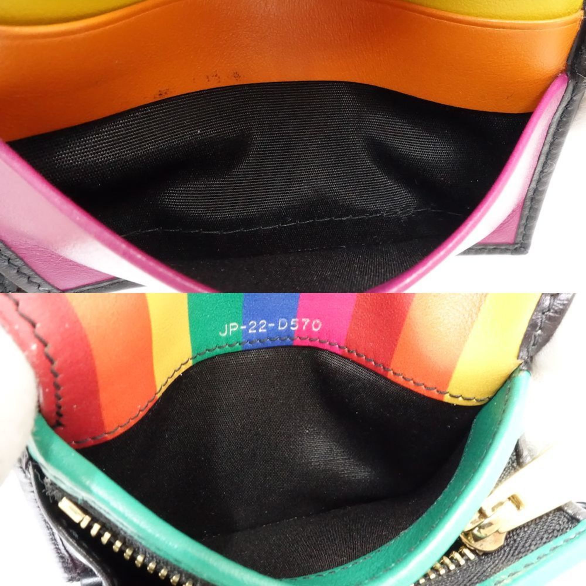 Salvatore Ferragamo Salvatore Ferragamo Bi-fold Wallet JP-22-D570 Multi-Stud Compact Leather Black 181242 Size ONE SIZE - 9 Thumbnail