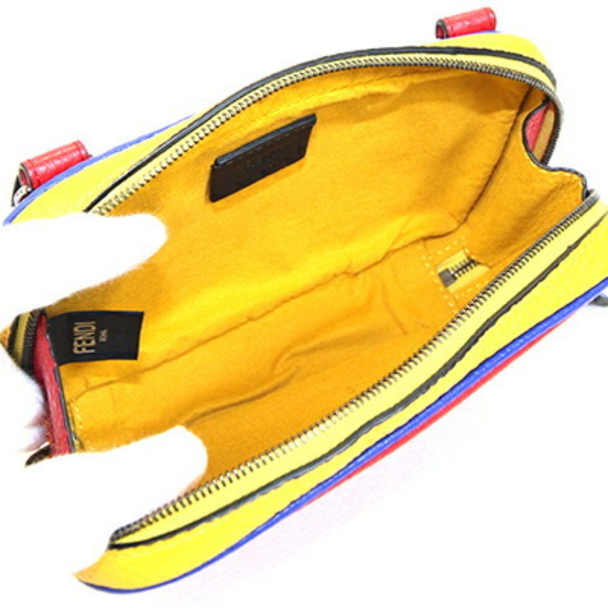 Fendi FENDI Shoulder Bag 7AS122 Red Yellow Blue Leather Pochette Women Men Size ONE SIZE - 3 Thumbnail