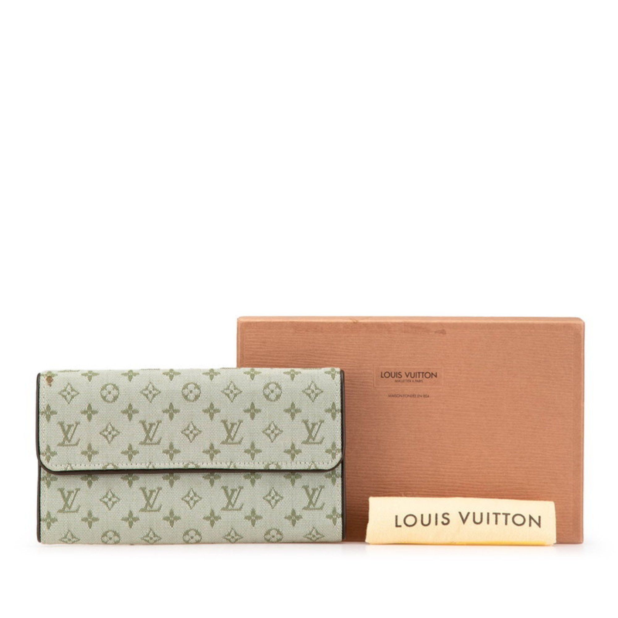 Louis Vuitton Louis Vuitton Monogram Minilan Porte Tresor International Long Wallet M92243 Green Brown Canvas Leather Women's LOUIS VUITTON Size ONE SIZE - 10 Thumbnail