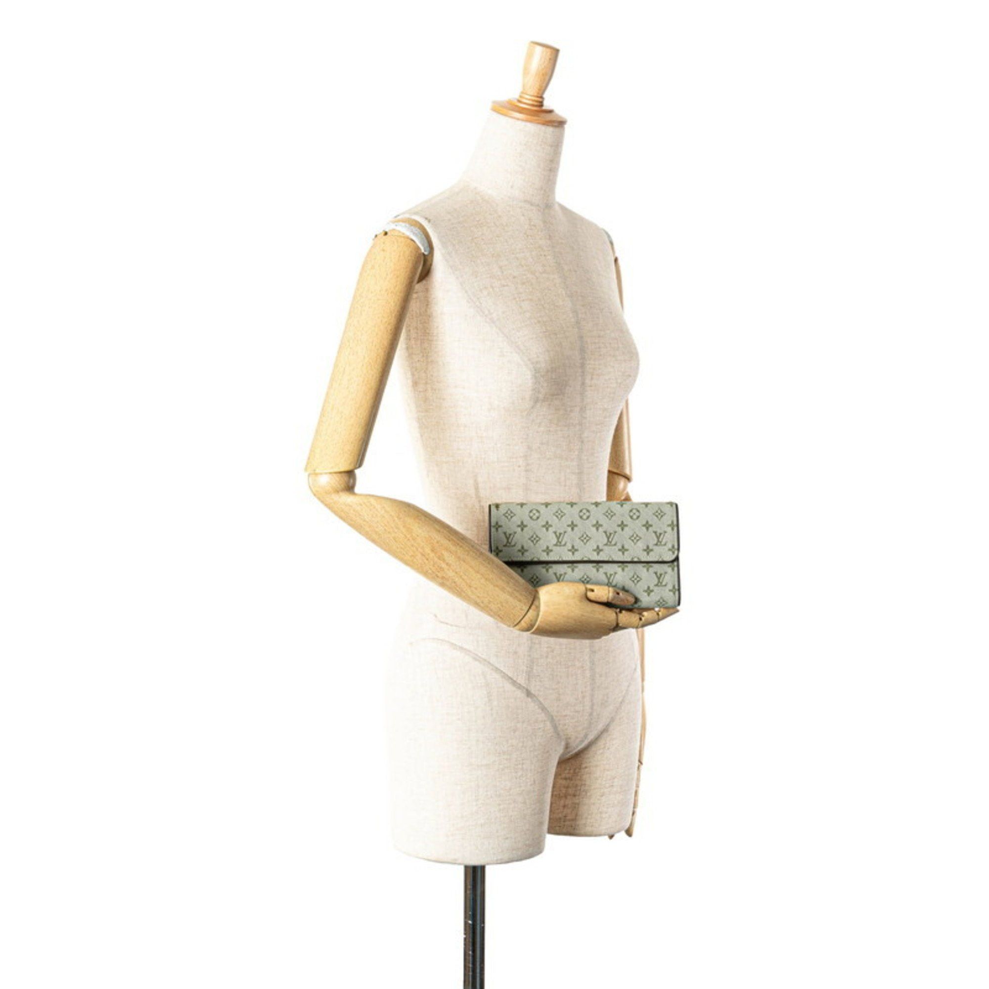 Louis Vuitton Louis Vuitton Monogram Minilan Porte Tresor International Long Wallet M92243 Green Brown Canvas Leather Women's LOUIS VUITTON Size ONE SIZE - 11 Thumbnail