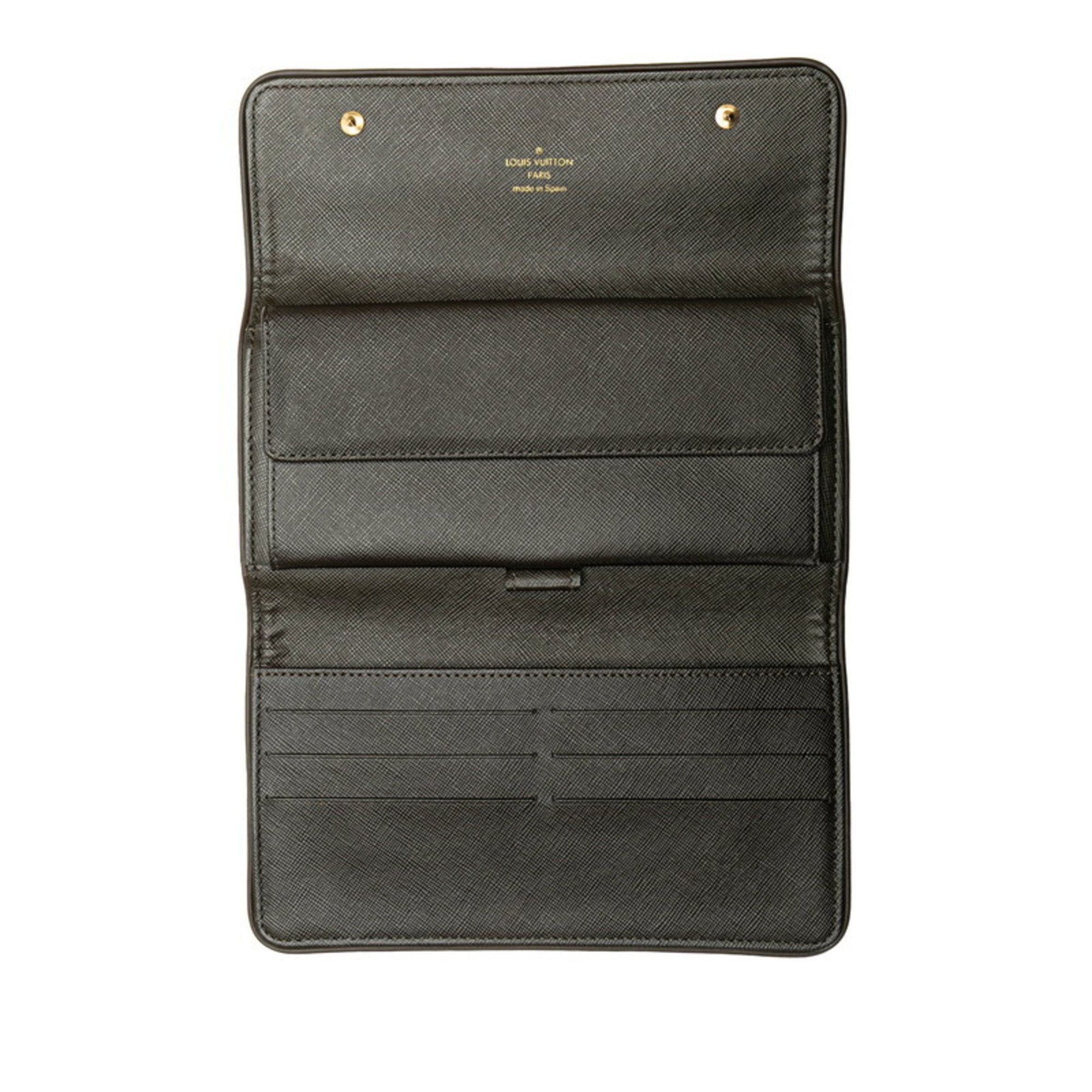 Louis Vuitton Louis Vuitton Monogram Minilan Porte Tresor International Long Wallet M92243 Green Brown Canvas Leather Women's LOUIS VUITTON Size ONE SIZE - 6 Thumbnail