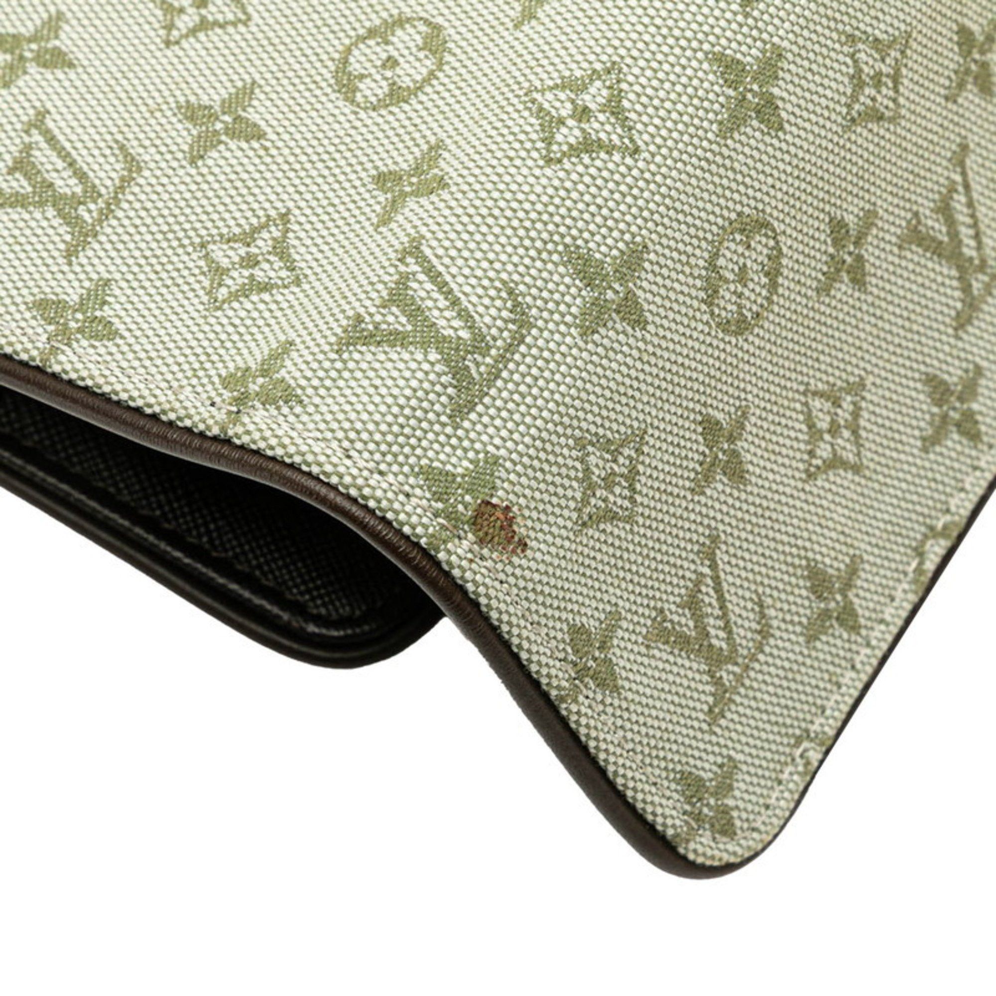 Louis Vuitton Louis Vuitton Monogram Minilan Porte Tresor International Long Wallet M92243 Green Brown Canvas Leather Women's LOUIS VUITTON Size ONE SIZE - 4 Thumbnail