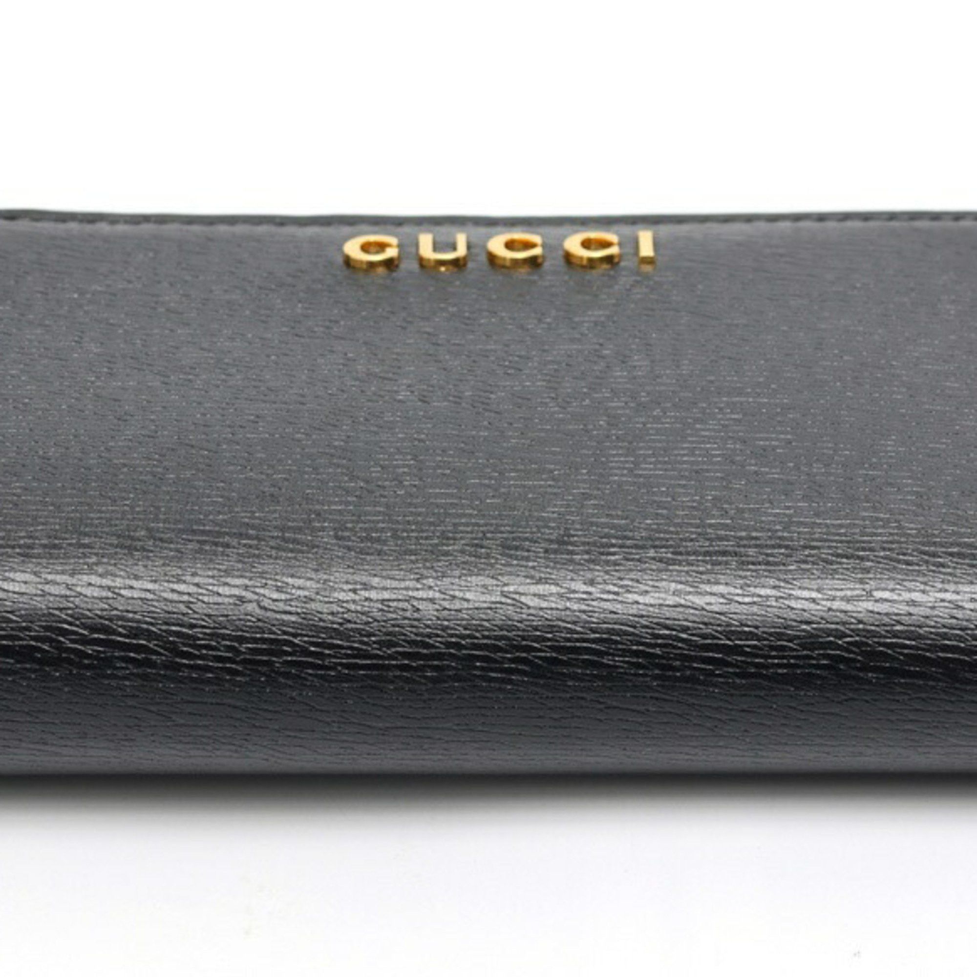 Gucci GUCCI Script Card Case Wallet Bi-fold 772640 Leather Black S-157682 Size ONE SIZE - 3 Thumbnail