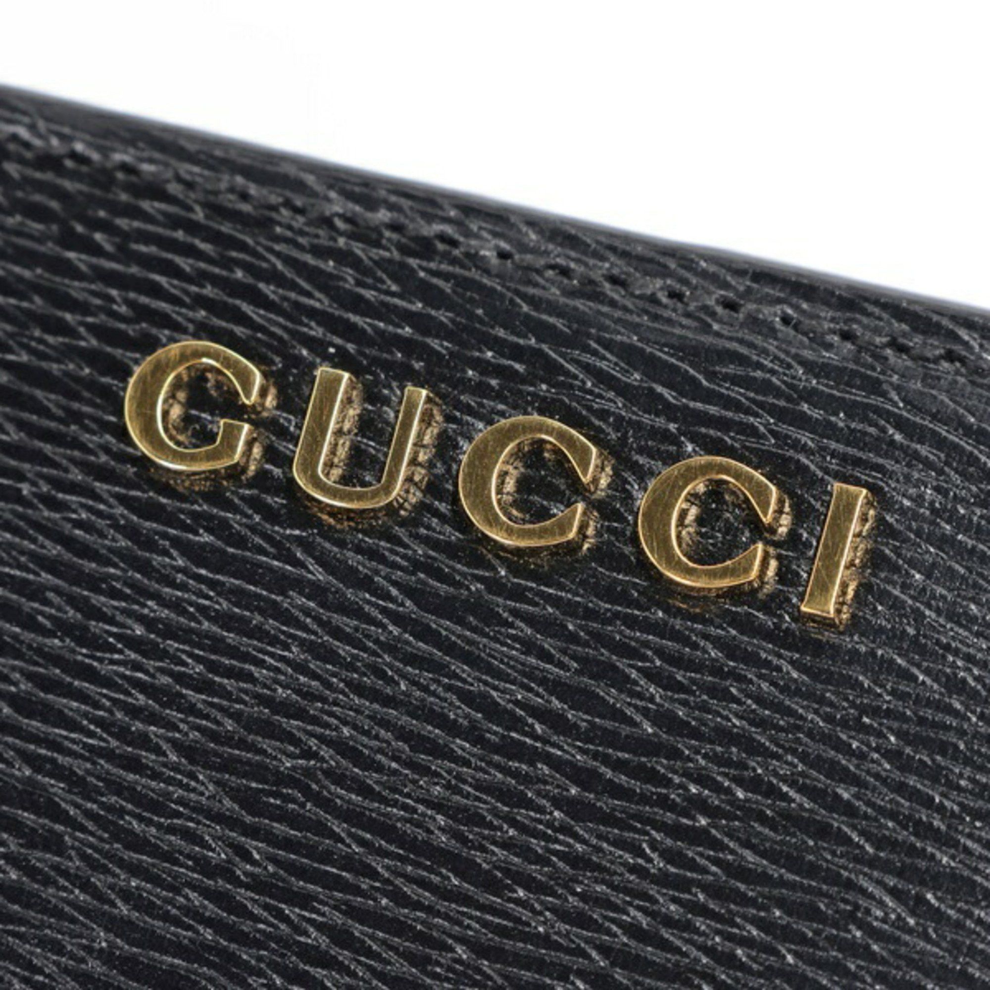 Gucci GUCCI Script Card Case Wallet Bi-fold 772640 Leather Black S-157682 Size ONE SIZE - 4 Thumbnail