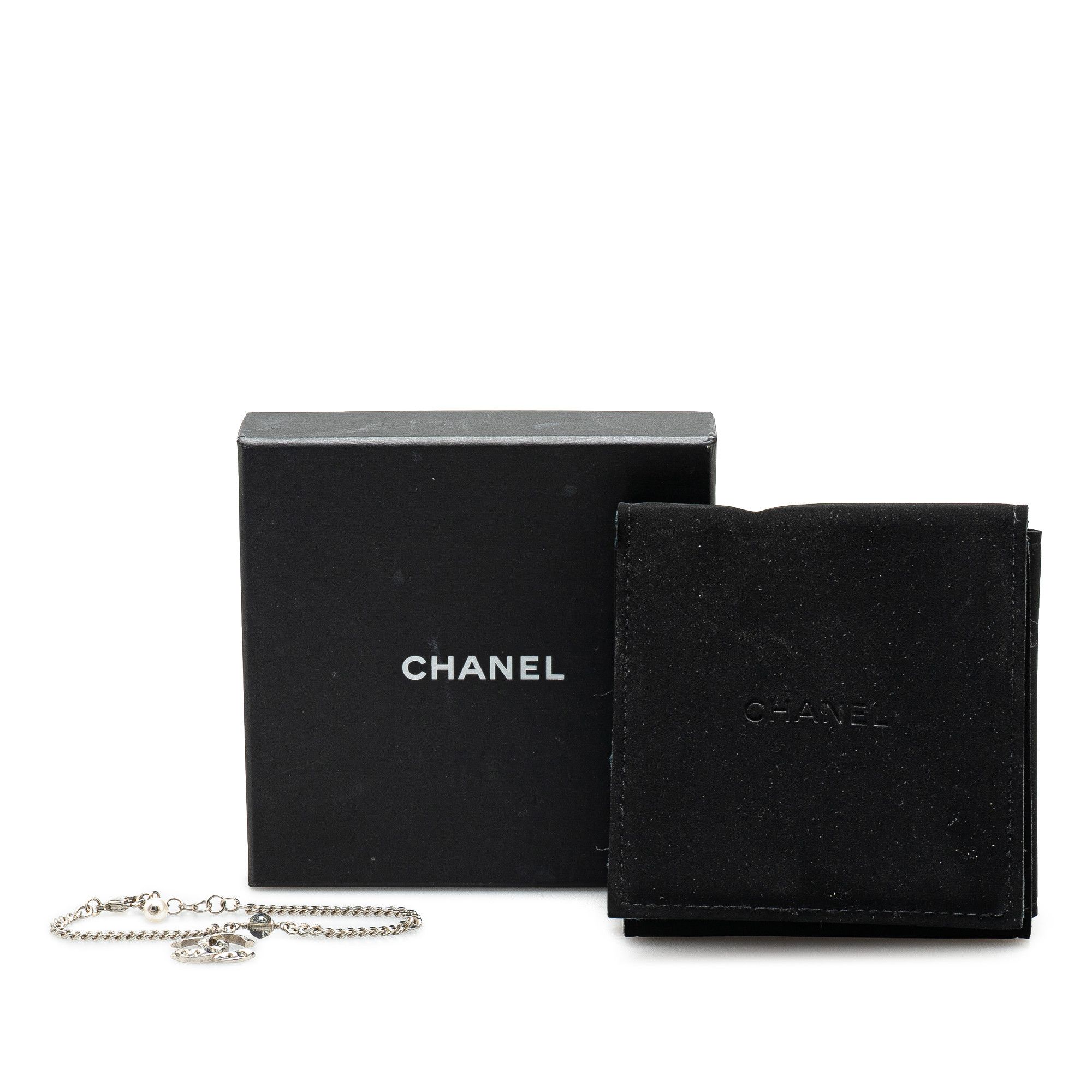 Chanel Chanel Silver CC Rhinestones Charms Bracelet Size ONE SIZE - 6 Thumbnail