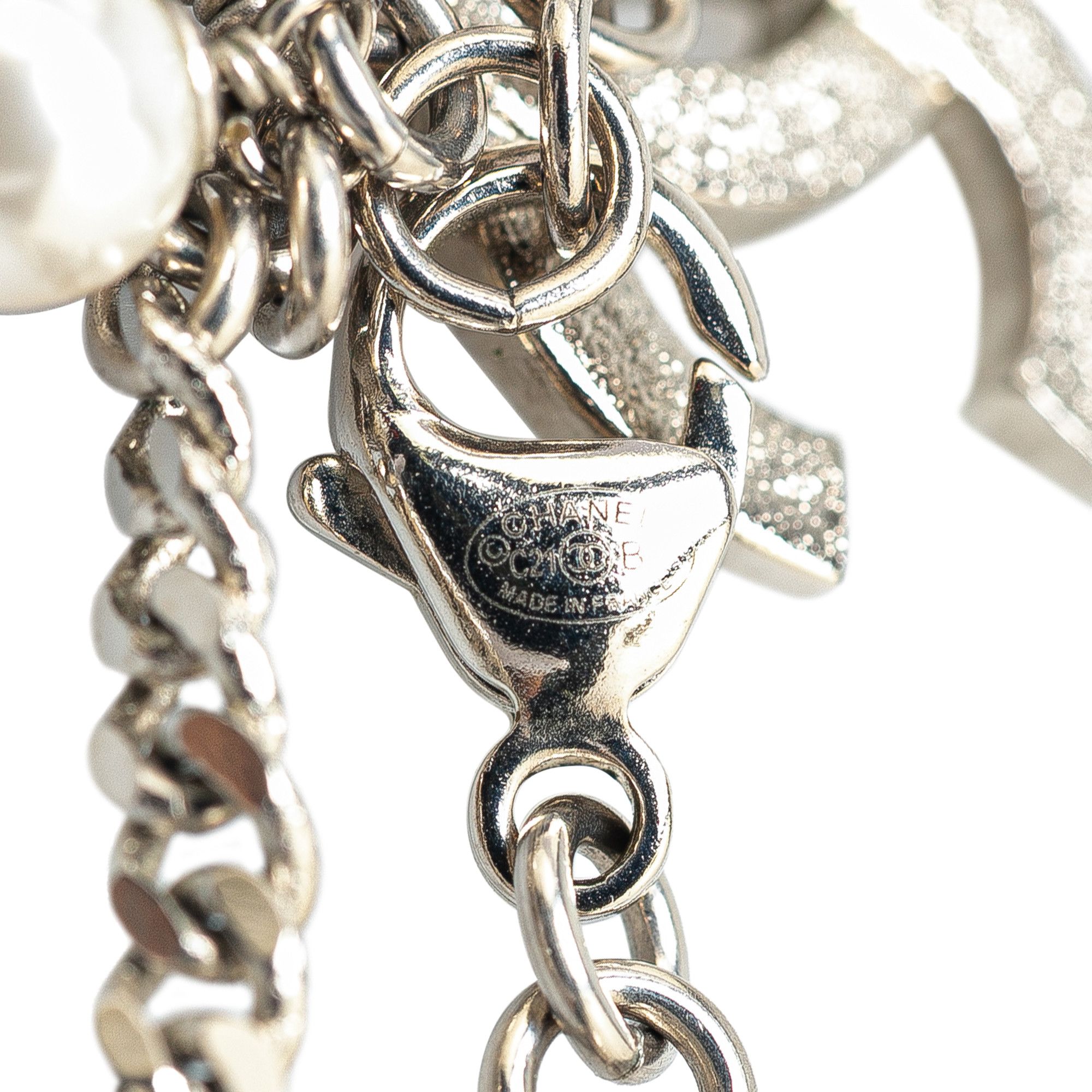 Chanel Chanel Silver CC Rhinestones Charms Bracelet Size ONE SIZE - 4 Thumbnail
