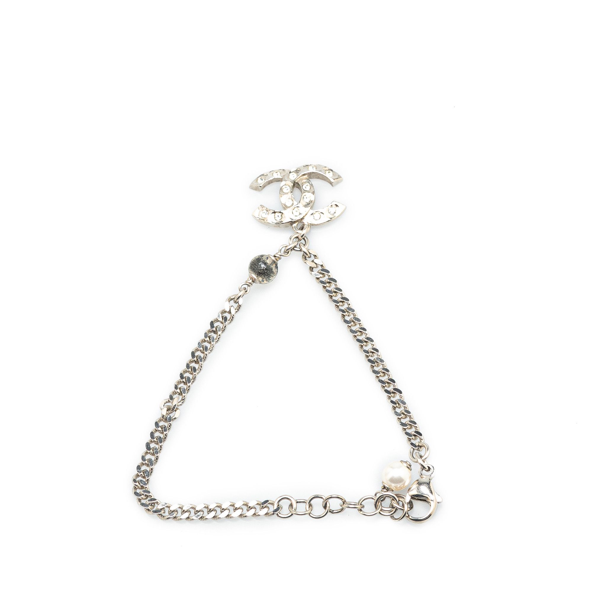 Chanel Chanel Silver CC Rhinestones Charms Bracelet Size ONE SIZE - 3 Thumbnail