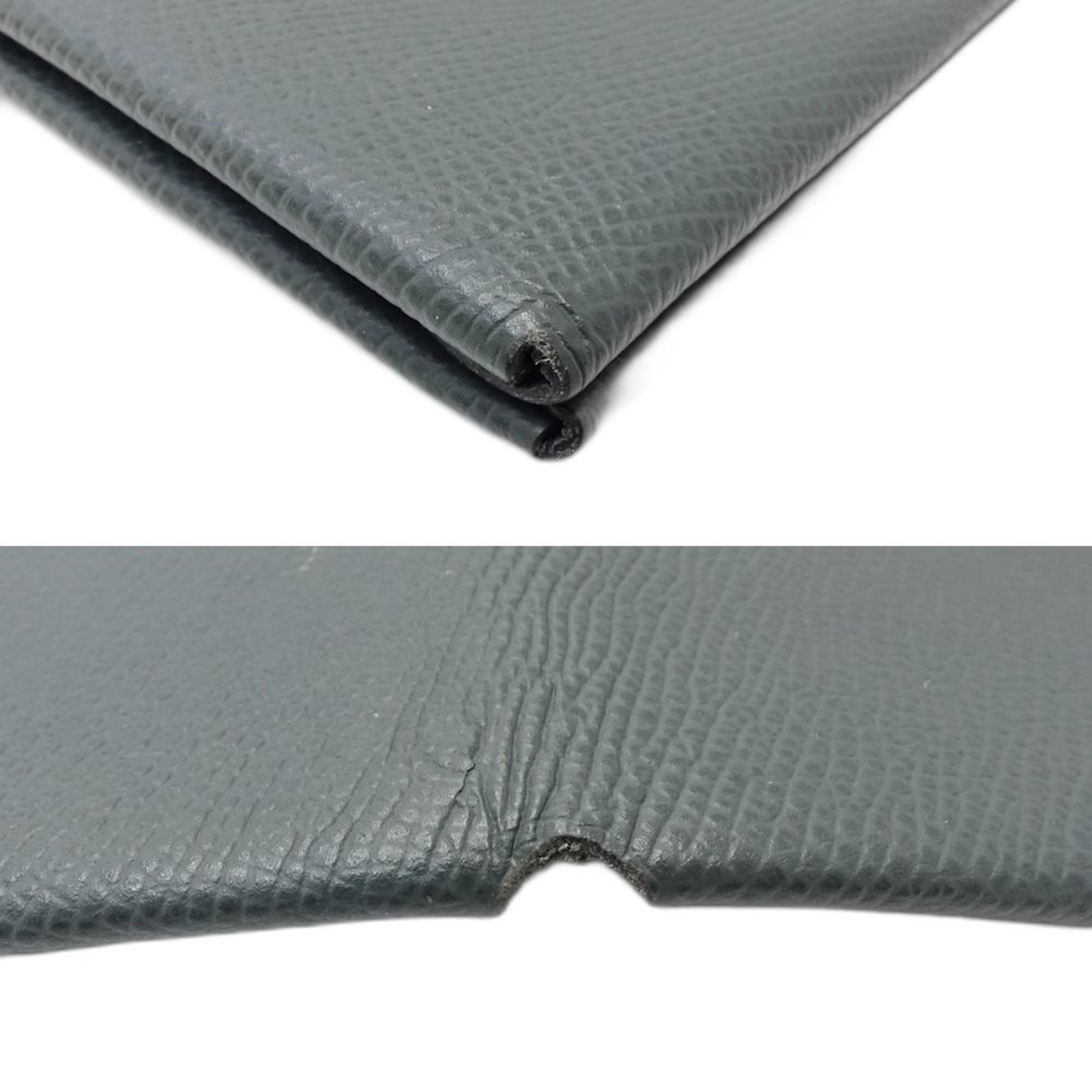 Hermes Hermes Wallet/Coin Case Calvi Duo Z Stamp Taurillon Clemence Vert Anglais 181269 Size ONE SIZE - 4 Thumbnail