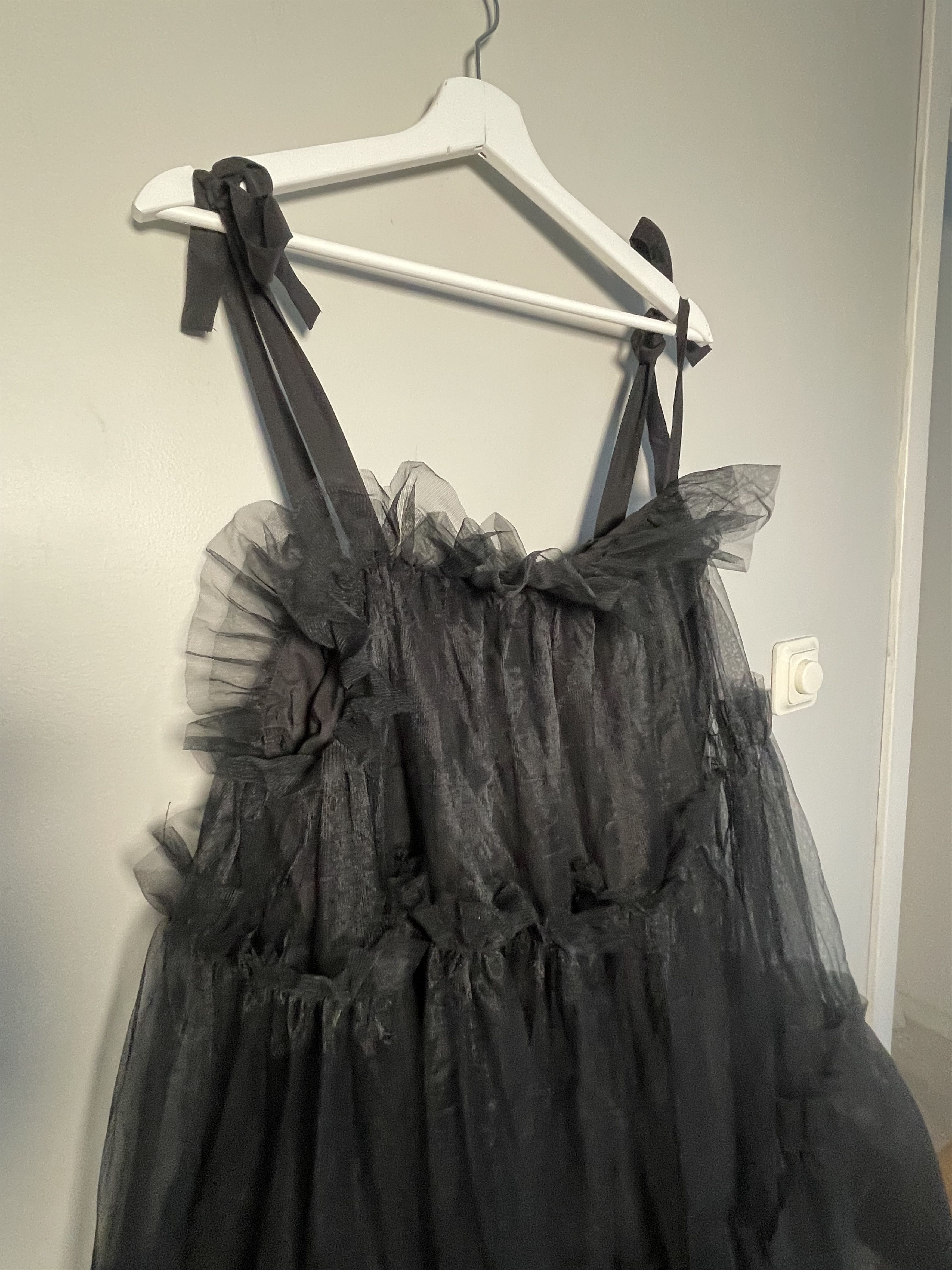 Vintage Vintage Black Tiered Camisole Dress Size L / US 10 / IT 46 - 2 Thumbnail