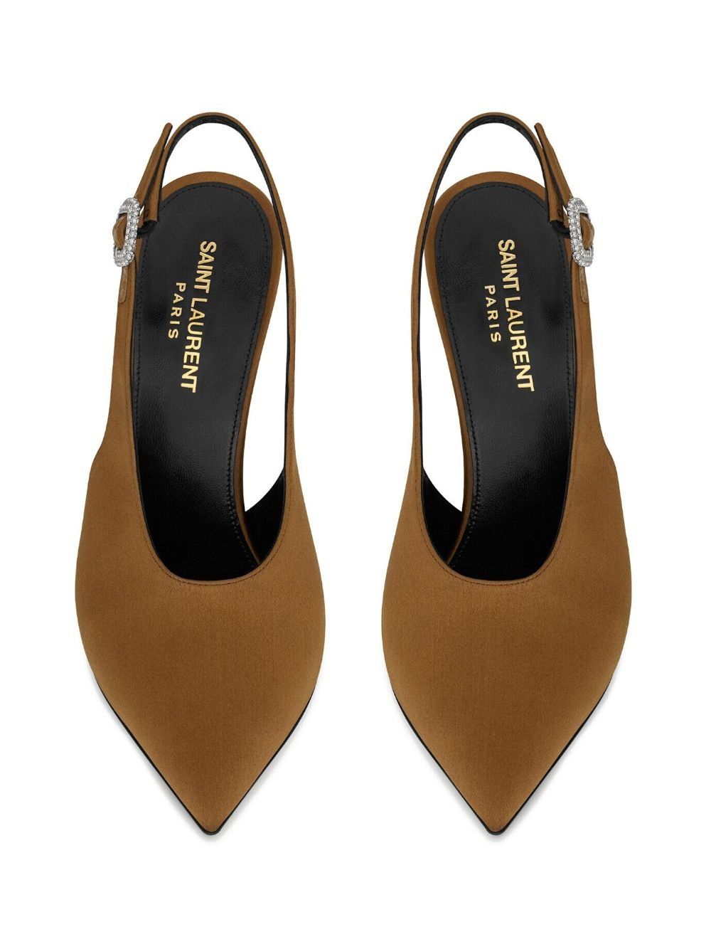 Saint Laurent Paris Yasmeen 115mm slingback pumps in silk satin Size US 5 / IT 35 - 3 Thumbnail