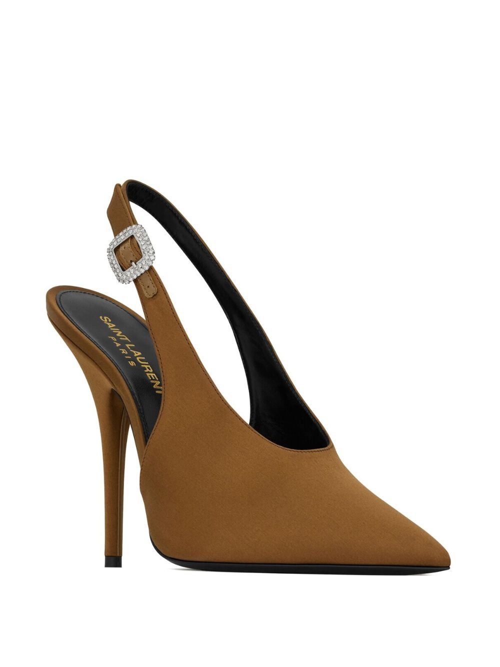 Saint Laurent Paris Yasmeen 115mm slingback pumps in silk satin Size US 7 / IT 37 - 2 Thumbnail