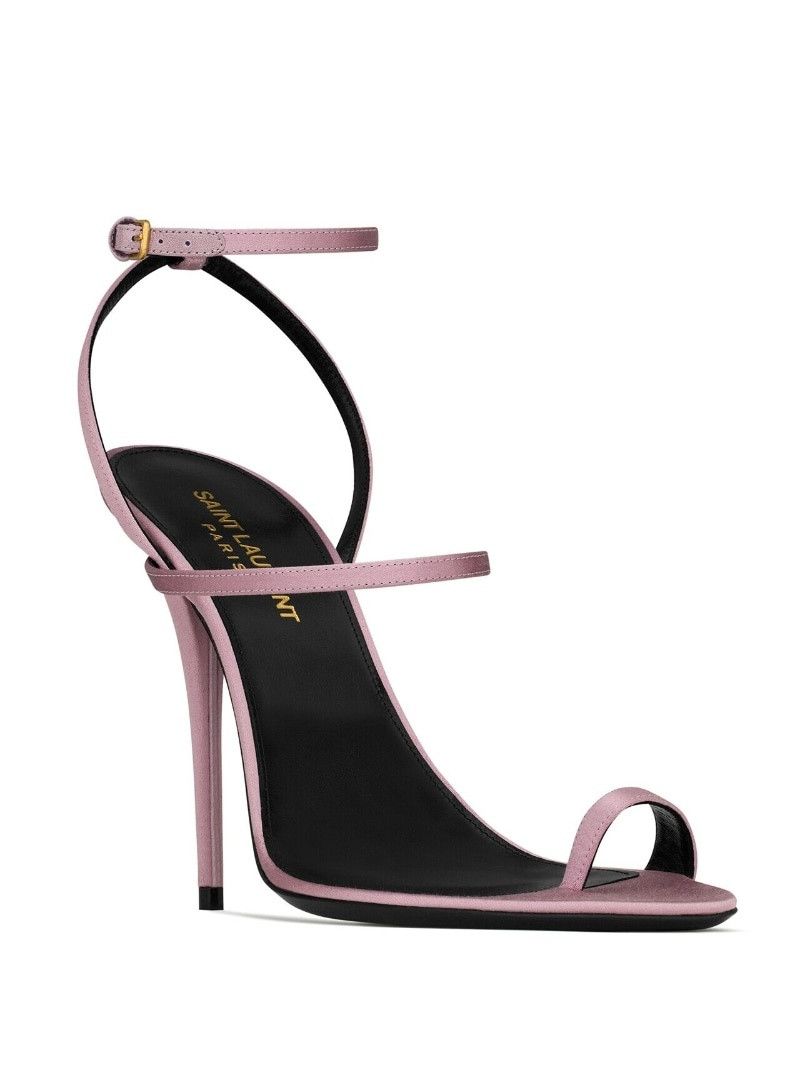 Saint Laurent Paris Dive sandals 110mm in silk satin Size US 7 / IT 37 - 2 Thumbnail