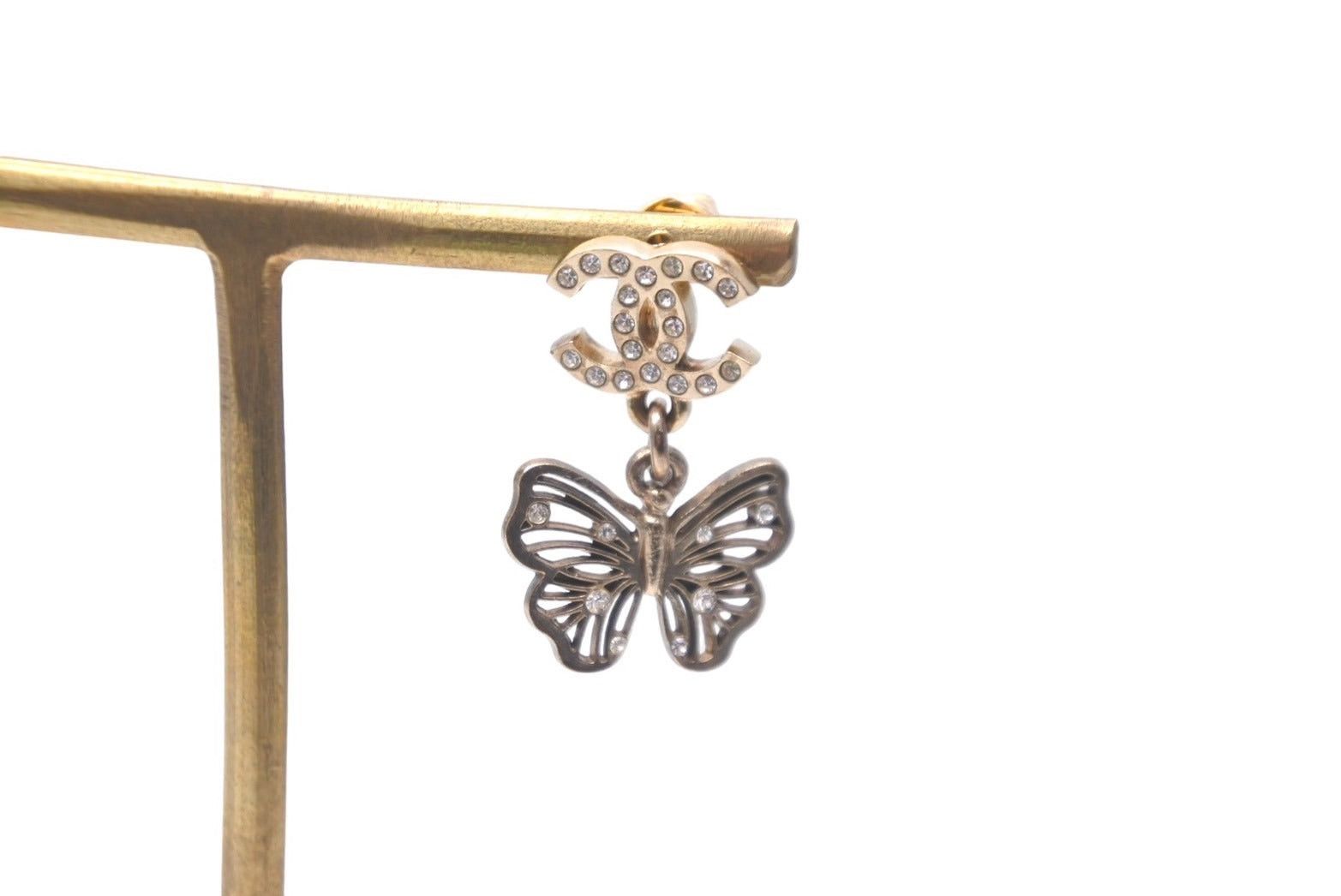 Chanel Chanel Earrings Butterfly Coco Mark Rhinestone Size ONE SIZE - 4 Thumbnail