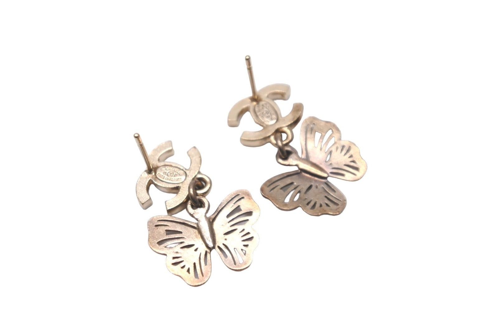 Chanel Chanel Earrings Butterfly Coco Mark Rhinestone Size ONE SIZE - 2 Thumbnail